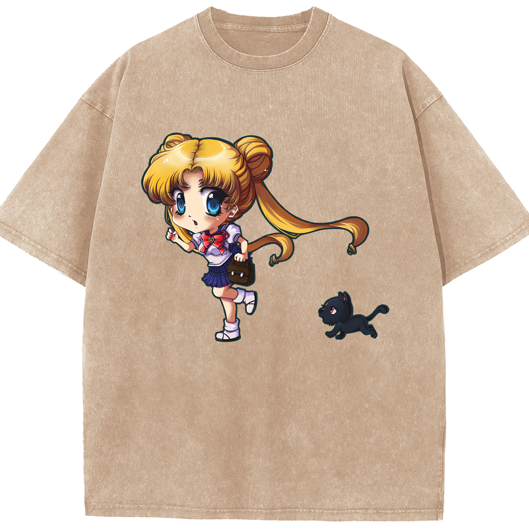 （画像用） 美少女戦士セーラームーン 愛野 美奈子 あいの みなこ Sailor Moon Aino Minako 綿100% ヴィンテージ風 半袖Tシャツ（フロントプリント）