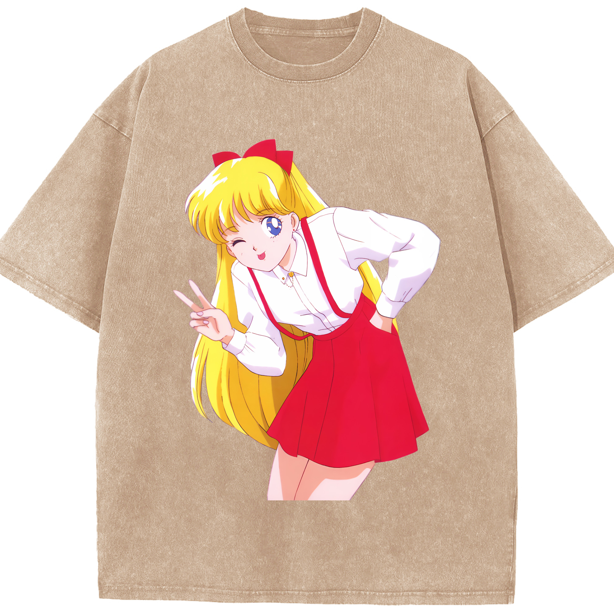 （画像用） 美少女戦士セーラームーン 愛野 美奈子 あいの みなこ Sailor Moon Aino Minako 綿100% ヴィンテージ風 半袖Tシャツ（フロントプリント）