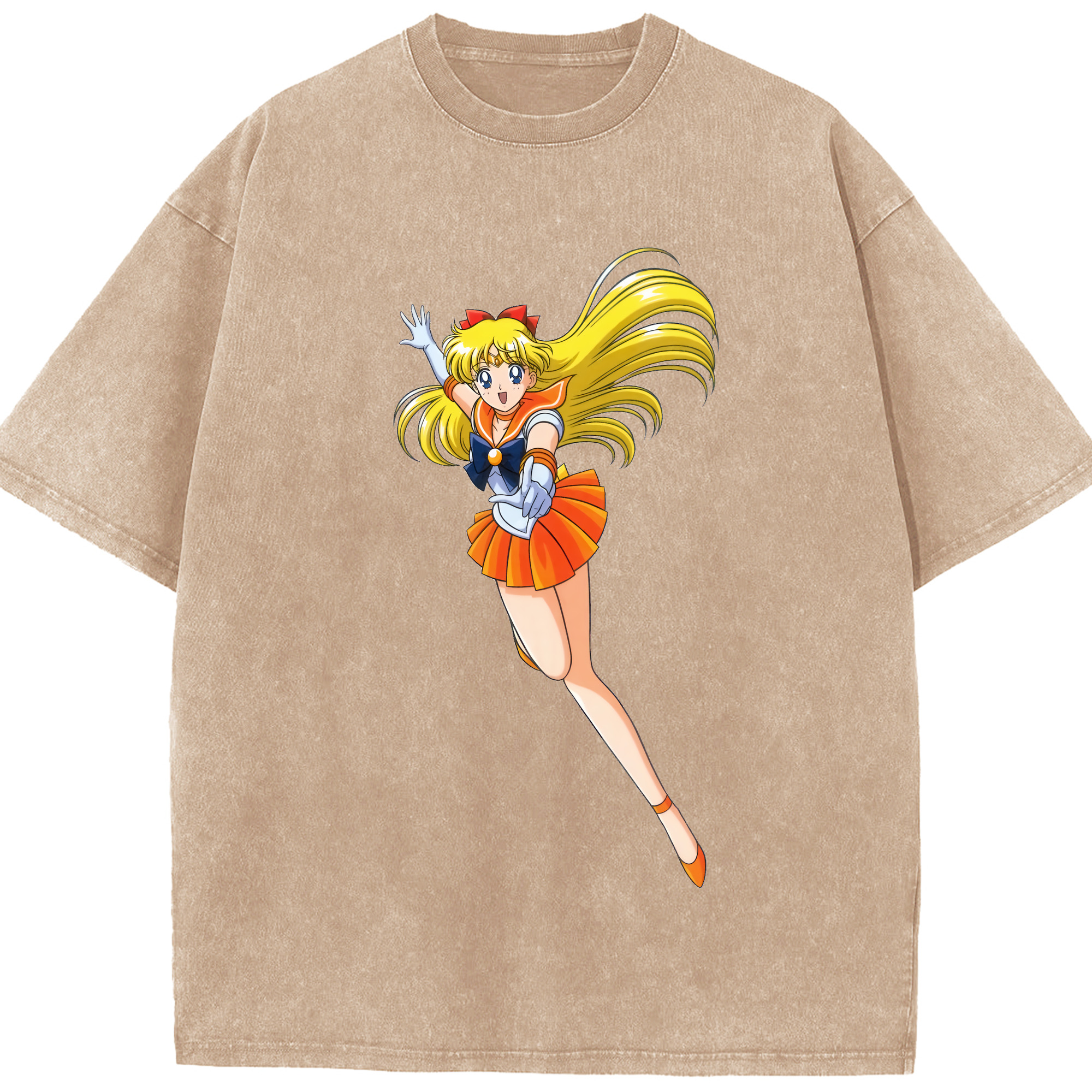 （画像用） 美少女戦士セーラームーン 愛野 美奈子 あいの みなこ Sailor Moon Aino Minako 綿100% ヴィンテージ風 半袖Tシャツ（フロントプリント）