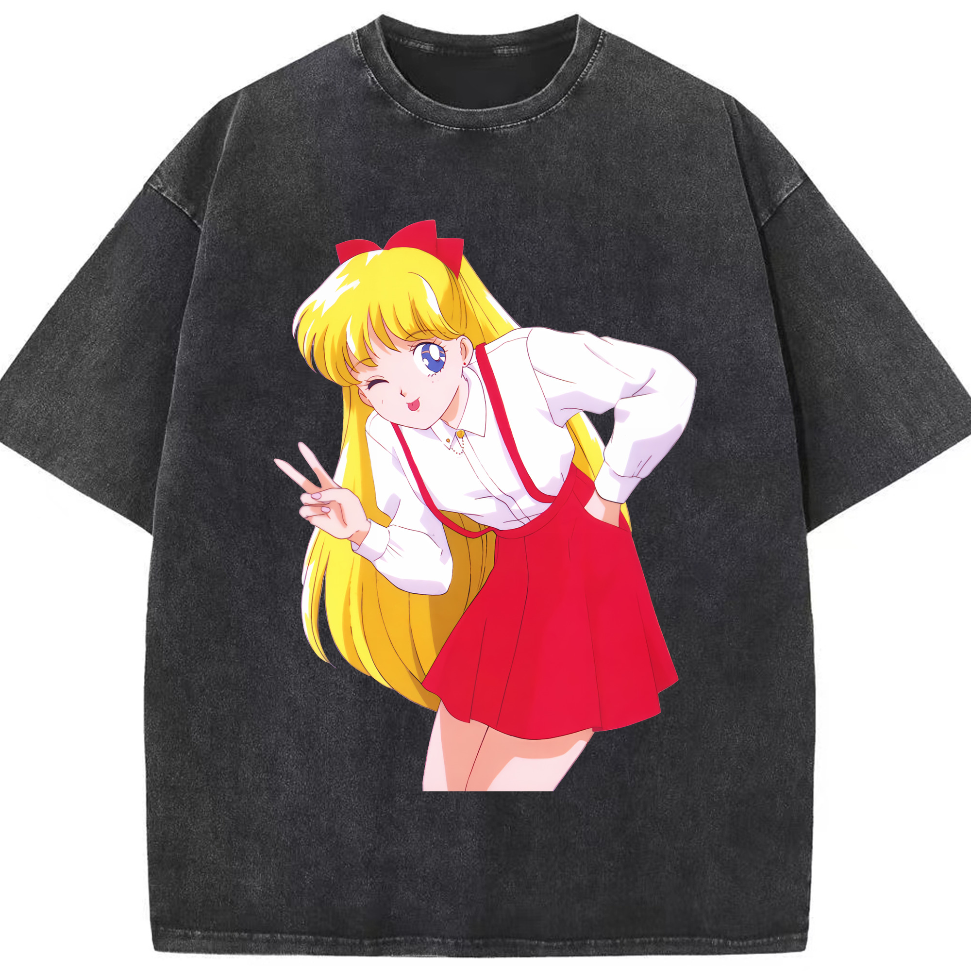（画像用） 美少女戦士セーラームーン 愛野 美奈子 あいの みなこ Sailor Moon Aino Minako 綿100% ヴィンテージ風 半袖Tシャツ（フロントプリント）