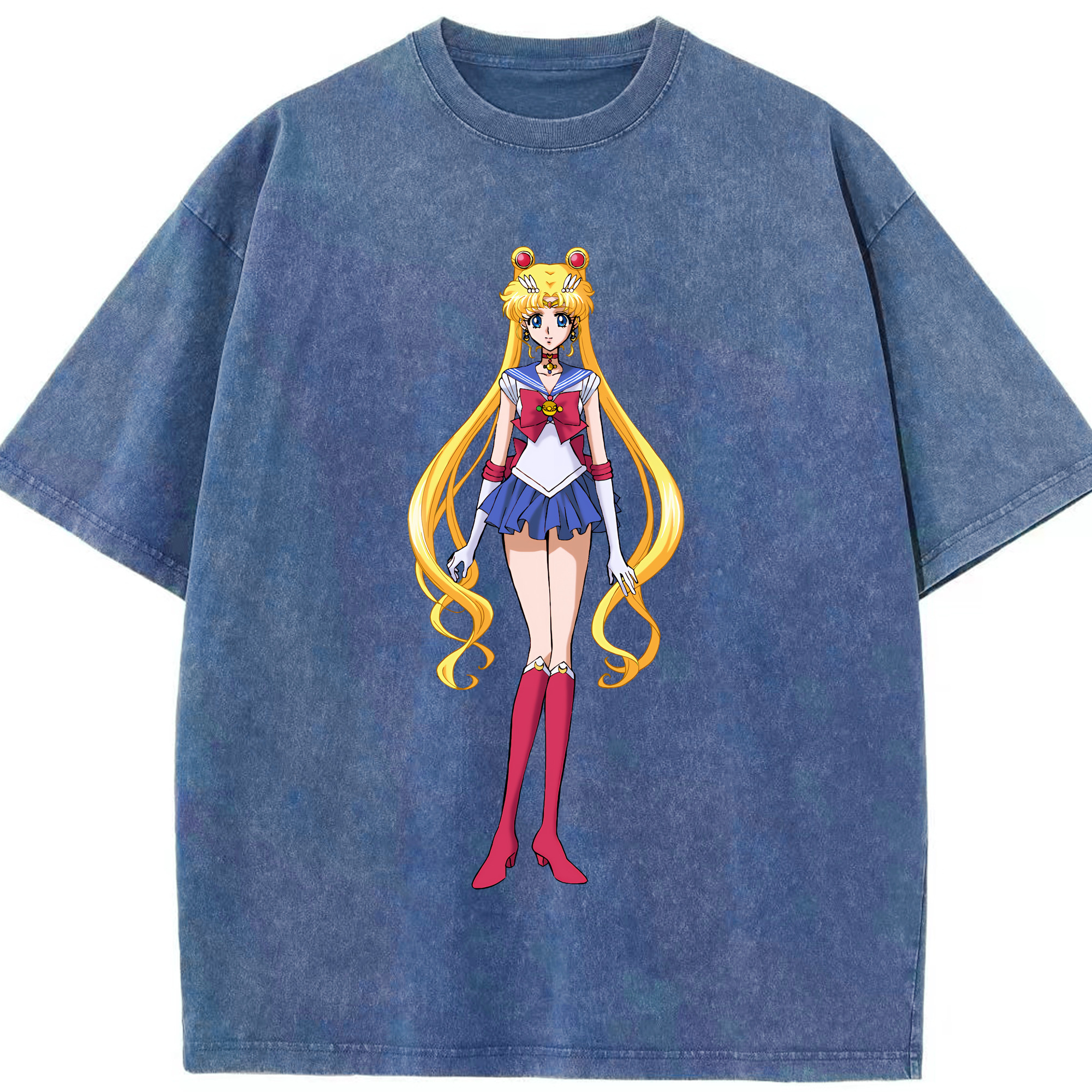 （画像用） 美少女戦士セーラームーン 月野 うさぎ つきの うさぎ Sailor Moon Tsukino Usagi 綿100% ヴィンテージ風 半袖Tシャツ（フロントプリント）