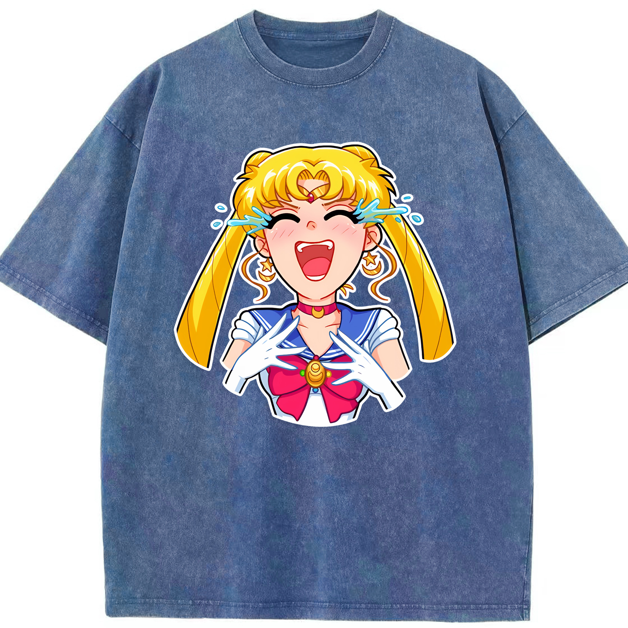 （画像用） 美少女戦士セーラームーン 月野 うさぎ つきの うさぎ Sailor Moon Tsukino Usagi 綿100% ヴィンテージ風 半袖Tシャツ（フロントプリント）