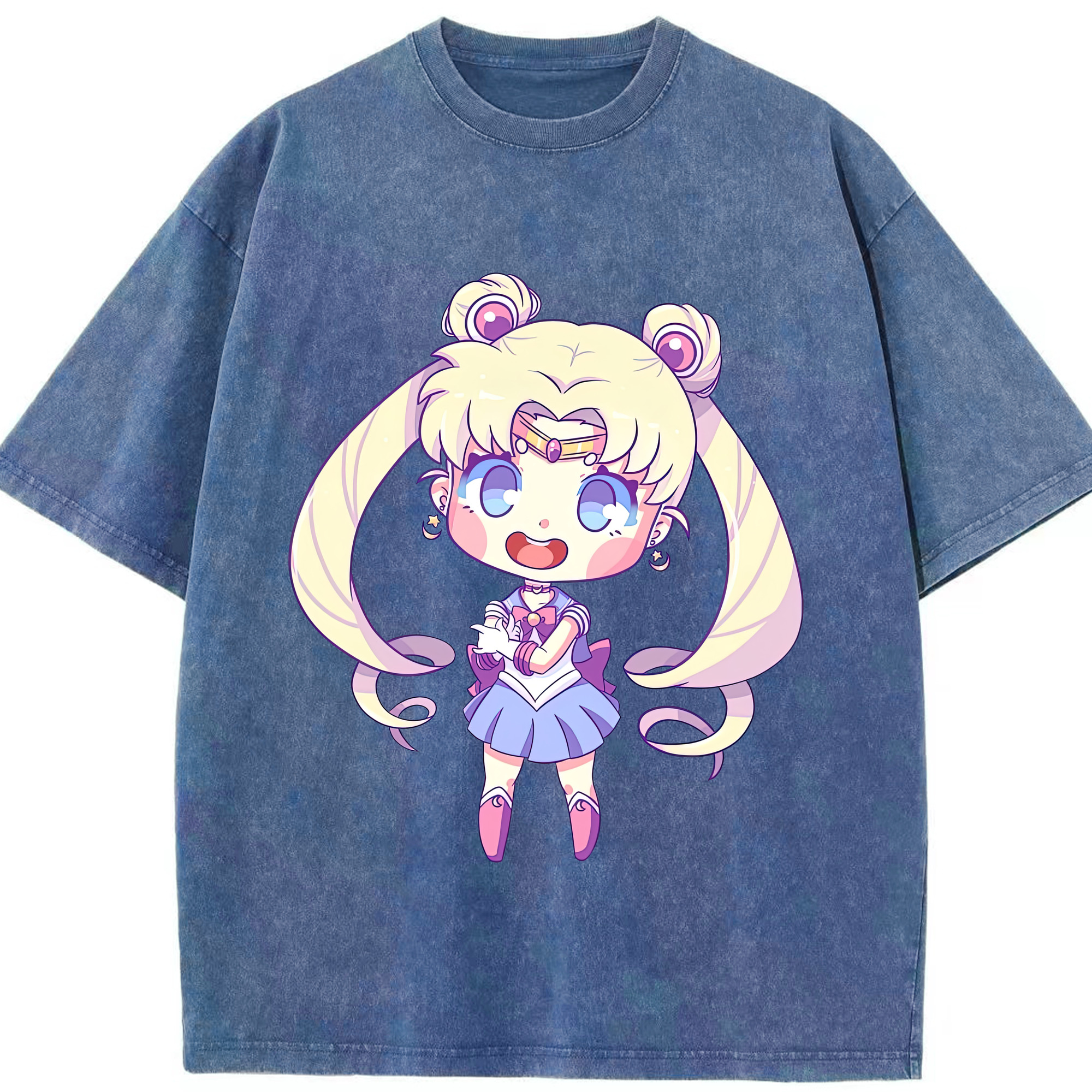 （画像用） 美少女戦士セーラームーン 月野 うさぎ つきの うさぎ Sailor Moon Tsukino Usagi 綿100% ヴィンテージ風 半袖Tシャツ（フロントプリント）