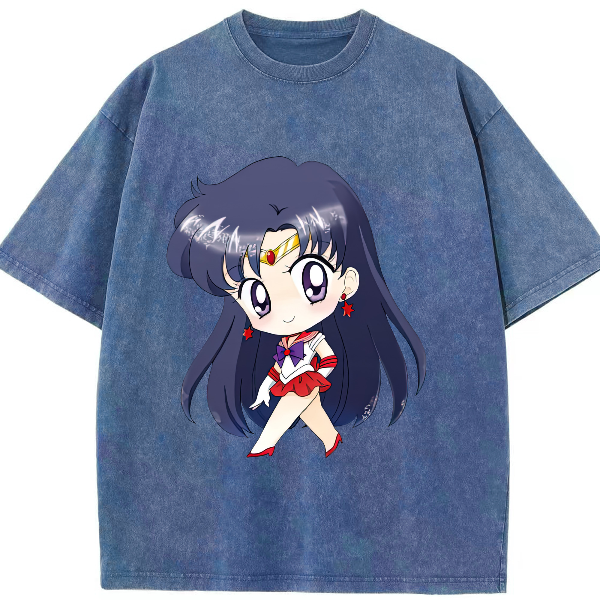 （画像用） 美少女戦士セーラームーン 火野レイ ひの レイ Sailor Moon Hino Rei （セーラーマーズ,Sailor Mars） 綿100% ヴィンテージ風 半袖Tシャツ（フロントプリント）