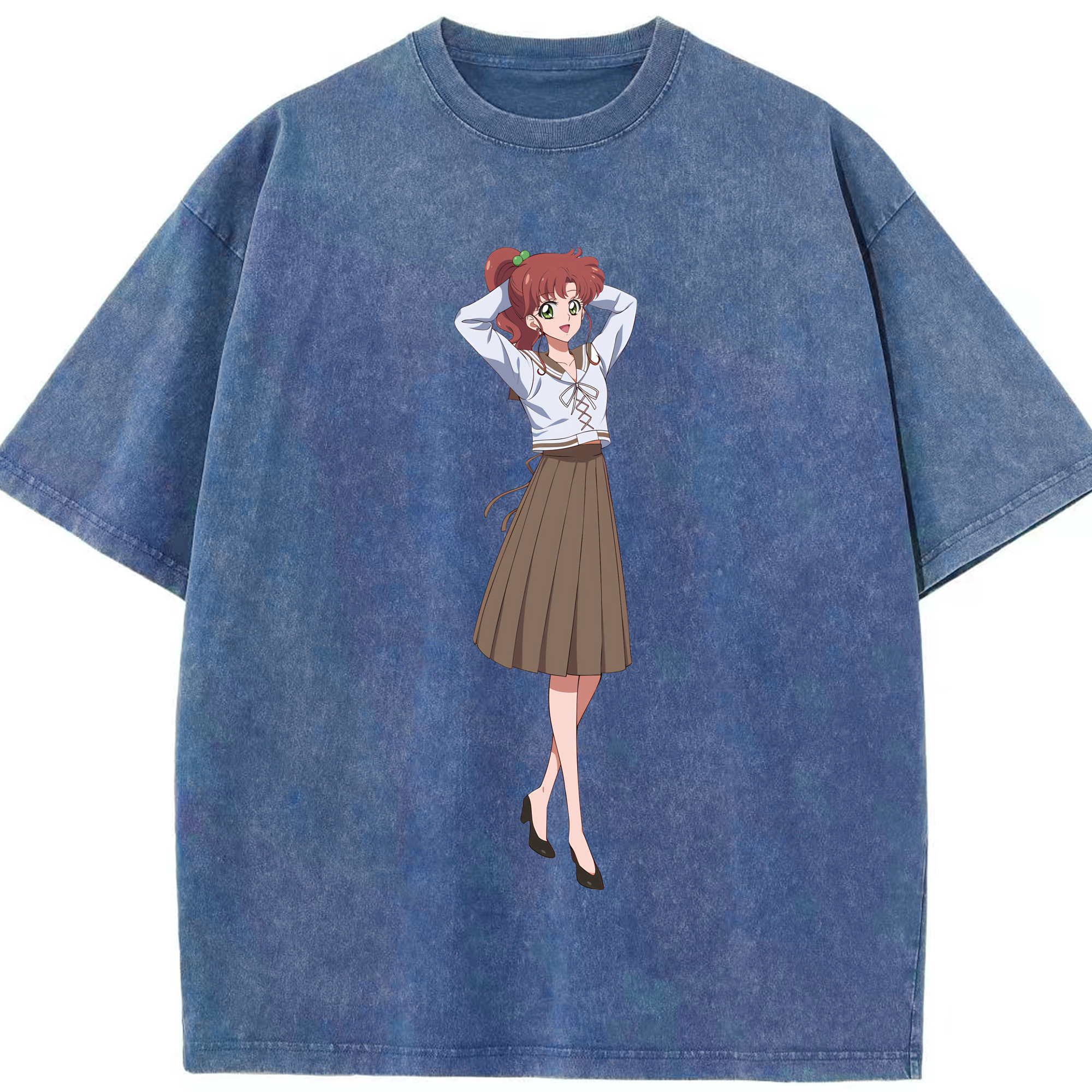 （画像用） 美少女戦士セーラームーン 木野 まこと きの まこと Sailor Moon Kino Makoto （セーラージュピター；Sailor Jupiter） 綿100% ヴィンテージ風 半袖Tシャツ（フロントプリント）