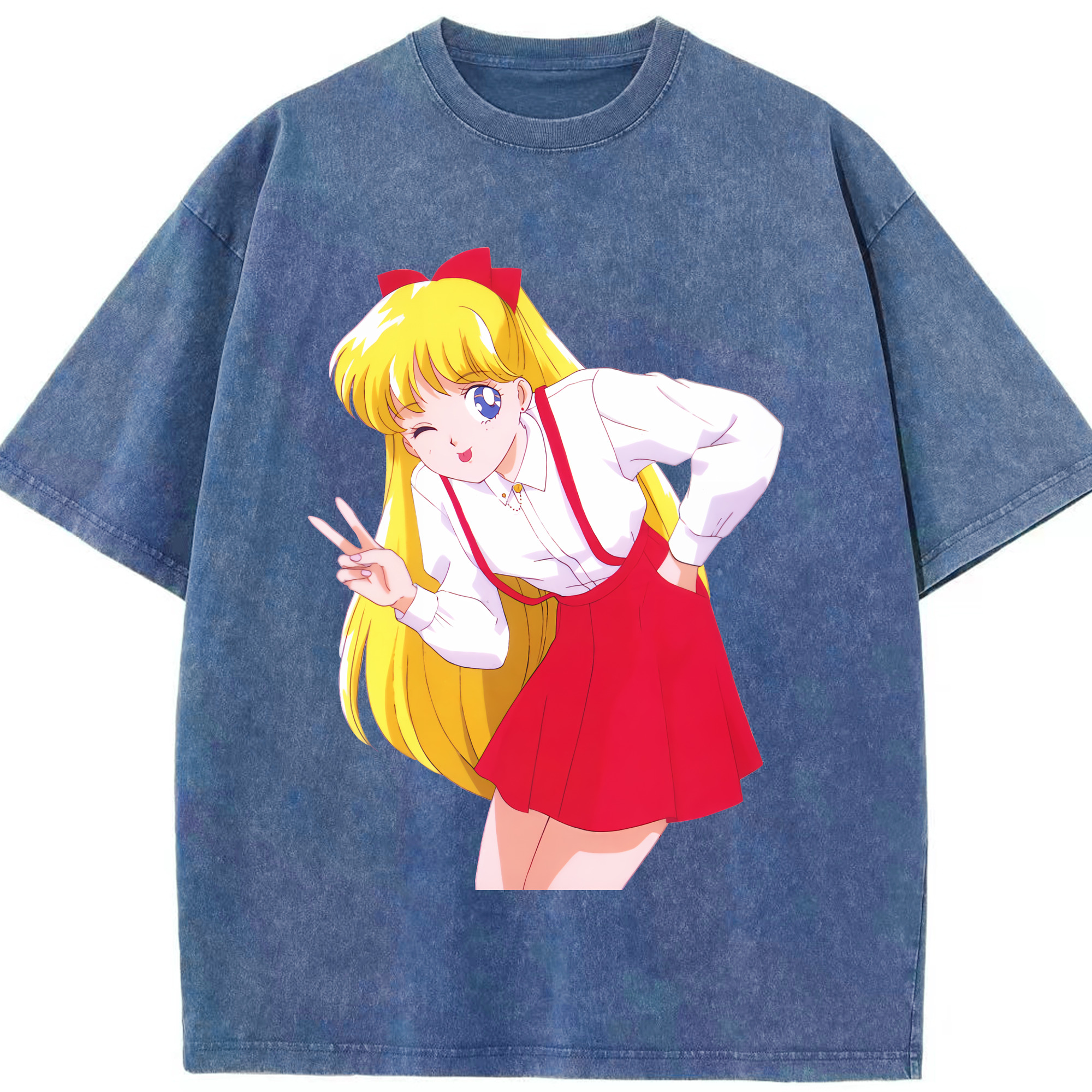 （画像用） 美少女戦士セーラームーン 愛野 美奈子 あいの みなこ Sailor Moon Aino Minako 綿100% ヴィンテージ風 半袖Tシャツ（フロントプリント）