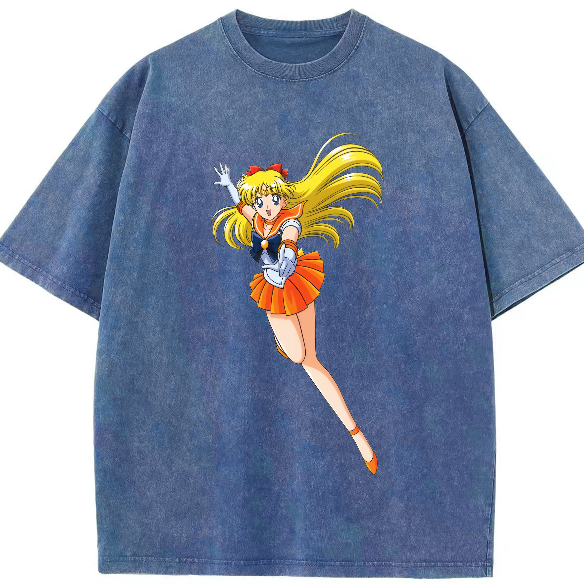 （画像用） 美少女戦士セーラームーン 愛野 美奈子 あいの みなこ Sailor Moon Aino Minako 綿100% ヴィンテージ風 半袖Tシャツ（フロントプリント）