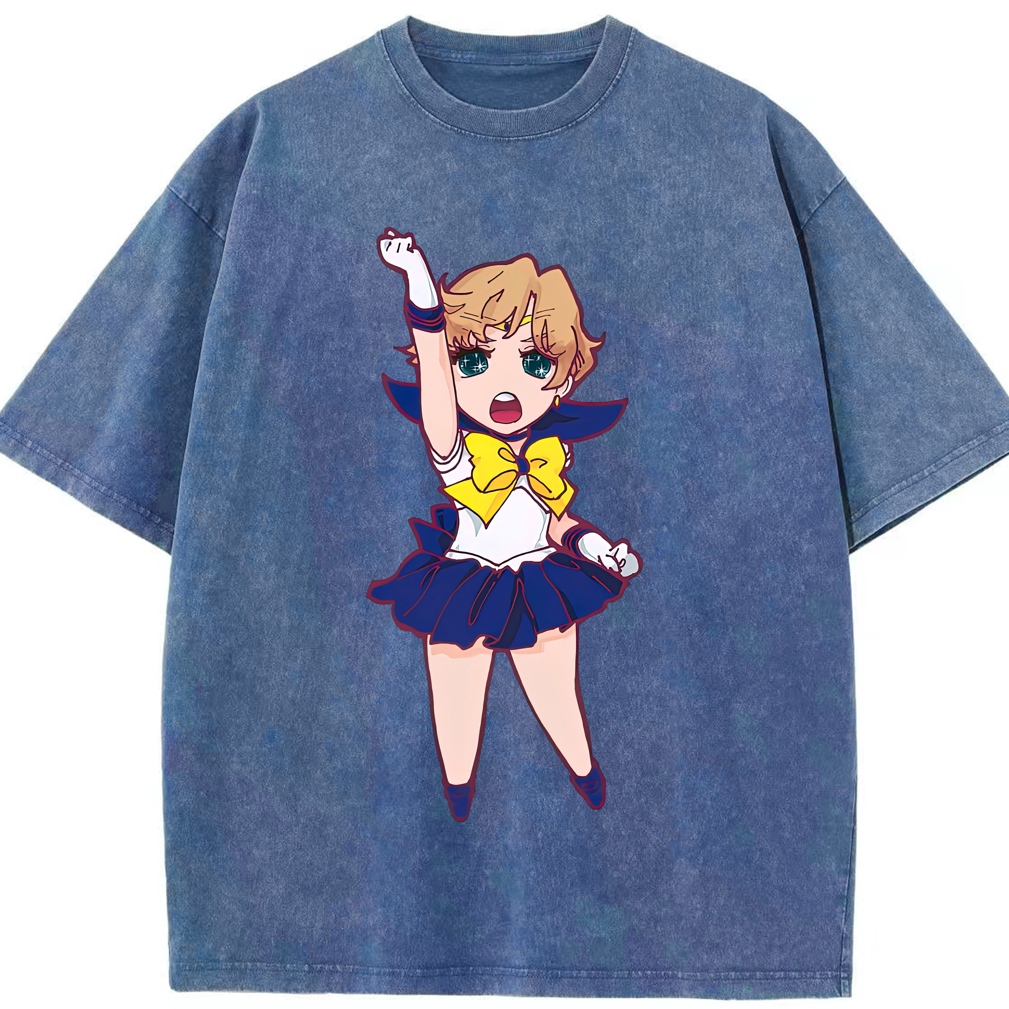 （画像用） 美少女戦士セーラームーン 天王はるか Sailor Moon Tenoh Haruka 綿100% ヴィンテージ風 半袖Tシャツ（フロントプリント）