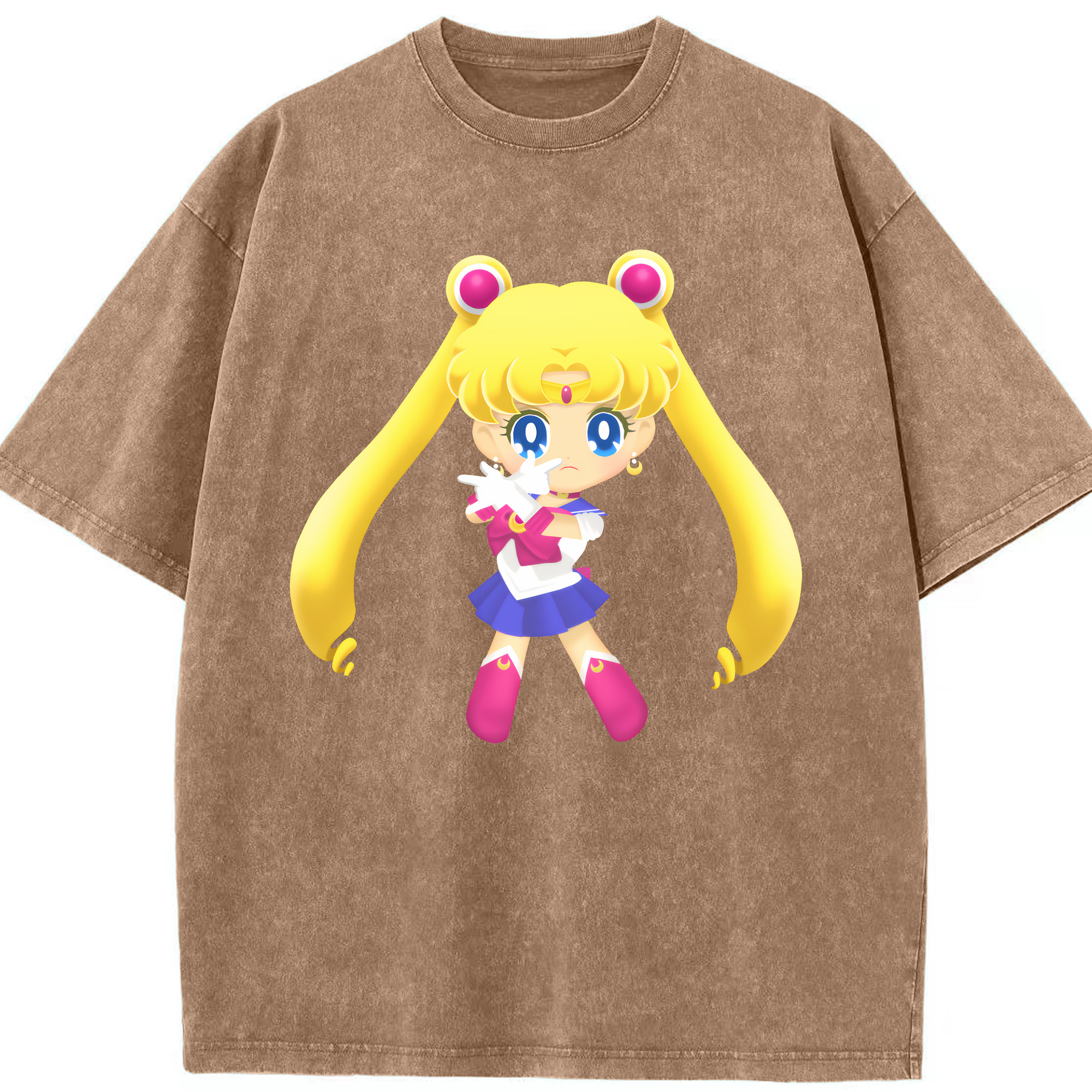 （画像用） 美少女戦士セーラームーン 月野 うさぎ つきの うさぎ Sailor Moon Tsukino Usagi 綿100% ヴィンテージ風 半袖Tシャツ（フロントプリント）