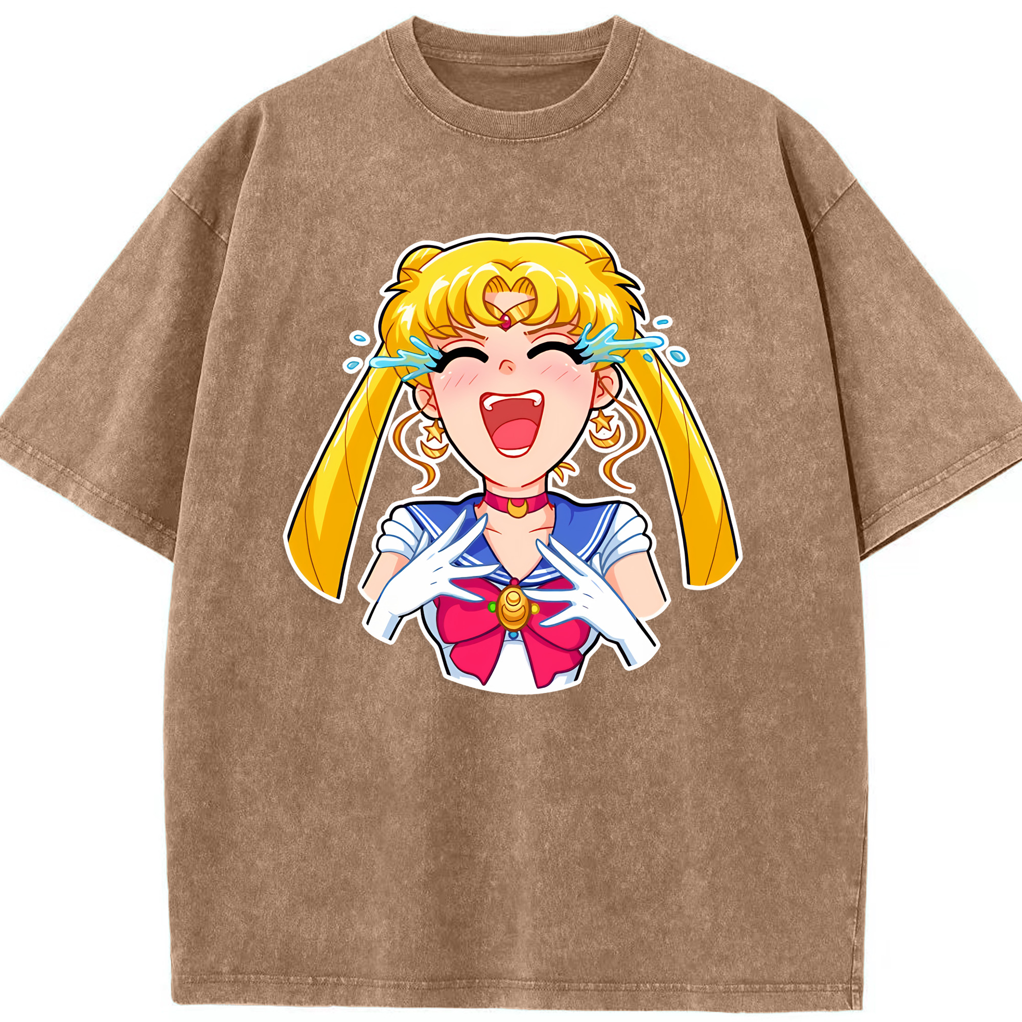 （画像用） 美少女戦士セーラームーン 月野 うさぎ つきの うさぎ Sailor Moon Tsukino Usagi 綿100% ヴィンテージ風 半袖Tシャツ（フロントプリント）