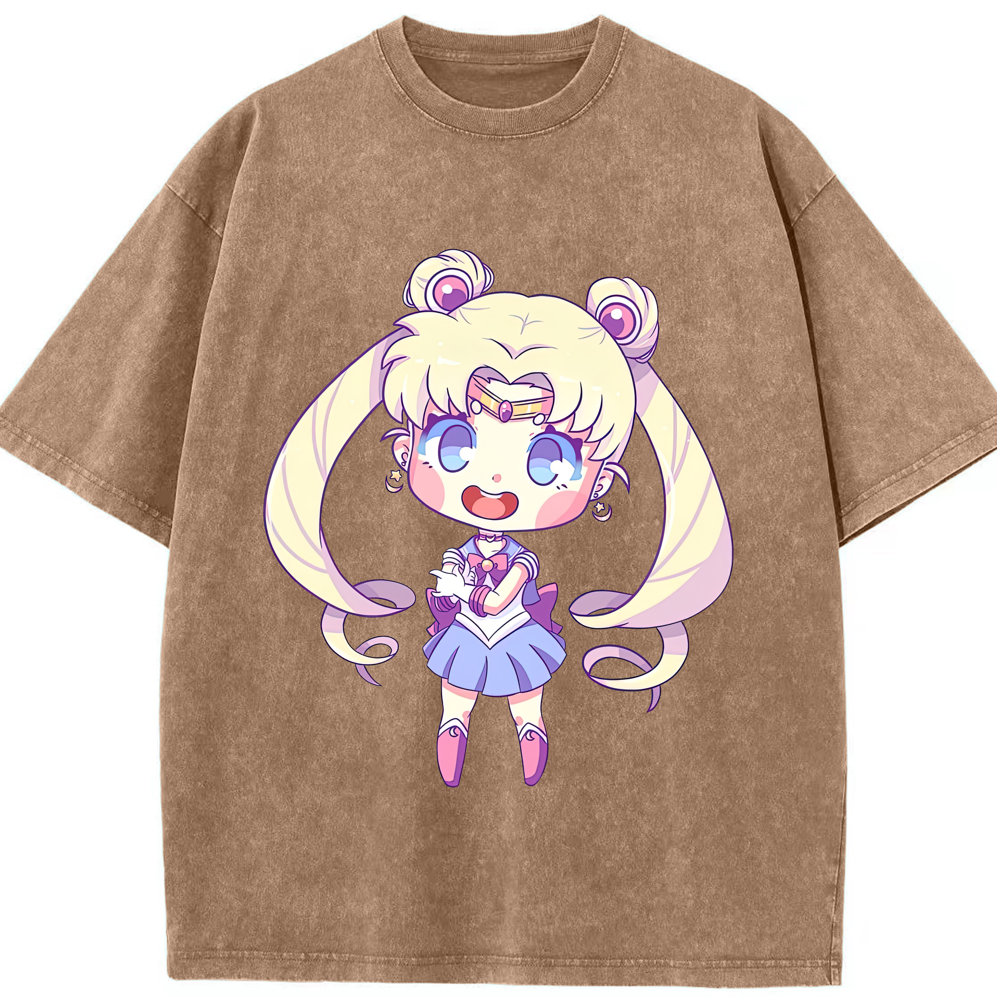 （画像用） 美少女戦士セーラームーン 月野 うさぎ つきの うさぎ Sailor Moon Tsukino Usagi 綿100% ヴィンテージ風 半袖Tシャツ（フロントプリント）