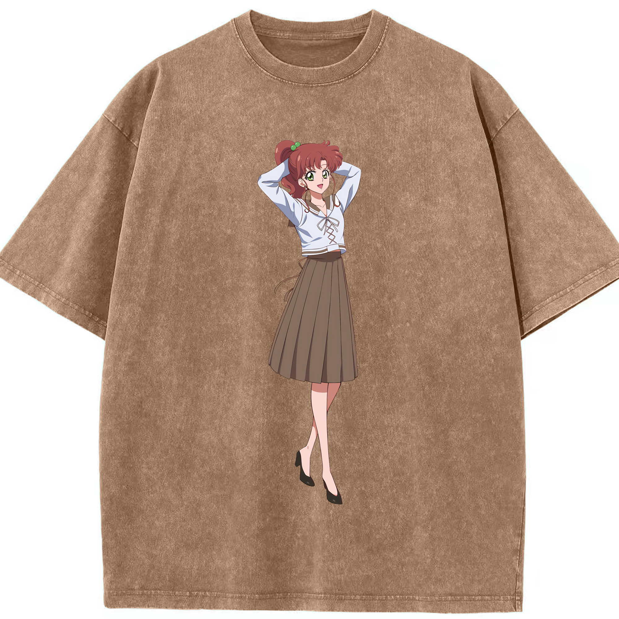 （画像用） 美少女戦士セーラームーン 木野 まこと きの まこと Sailor Moon Kino Makoto （セーラージュピター；Sailor Jupiter） 綿100% ヴィンテージ風 半袖Tシャツ（フロントプリント）