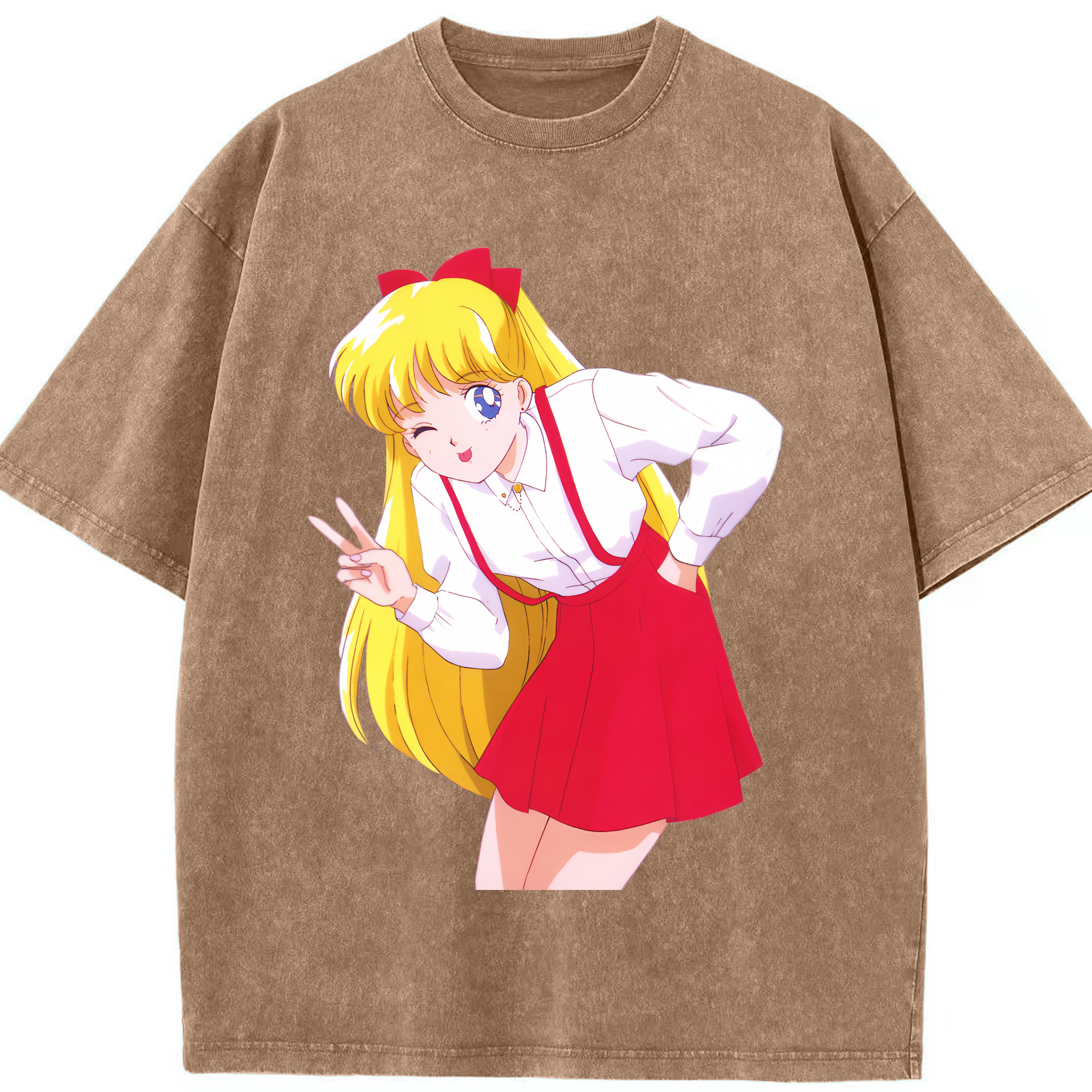 （画像用） 美少女戦士セーラームーン 愛野 美奈子 あいの みなこ Sailor Moon Aino Minako 綿100% ヴィンテージ風 半袖Tシャツ（フロントプリント）
