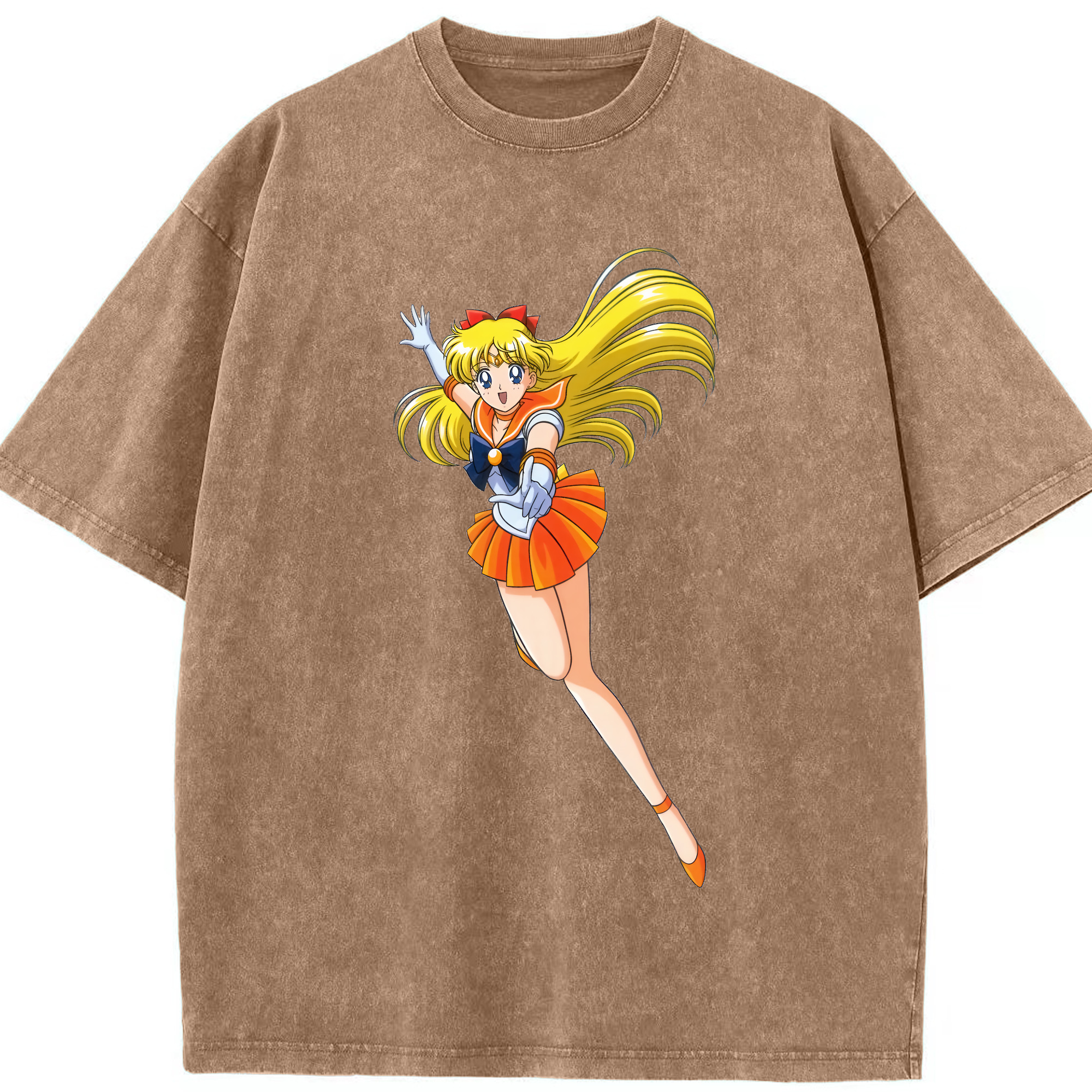 （画像用） 美少女戦士セーラームーン 愛野 美奈子 あいの みなこ Sailor Moon Aino Minako 綿100% ヴィンテージ風 半袖Tシャツ（フロントプリント）
