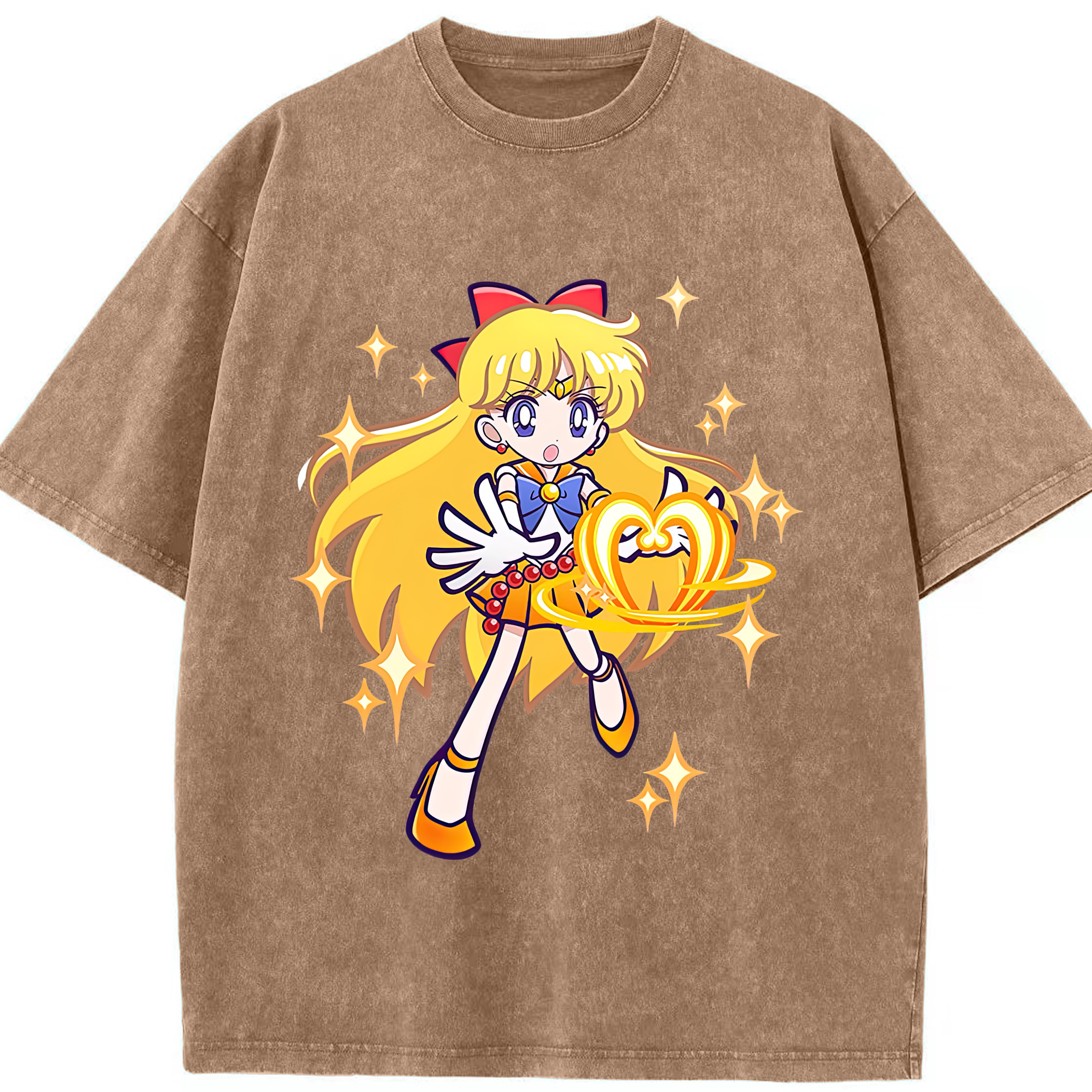（画像用） 美少女戦士セーラームーン 愛野 美奈子 あいの みなこ Sailor Moon Aino Minako 綿100% ヴィンテージ風 半袖Tシャツ（フロントプリント）