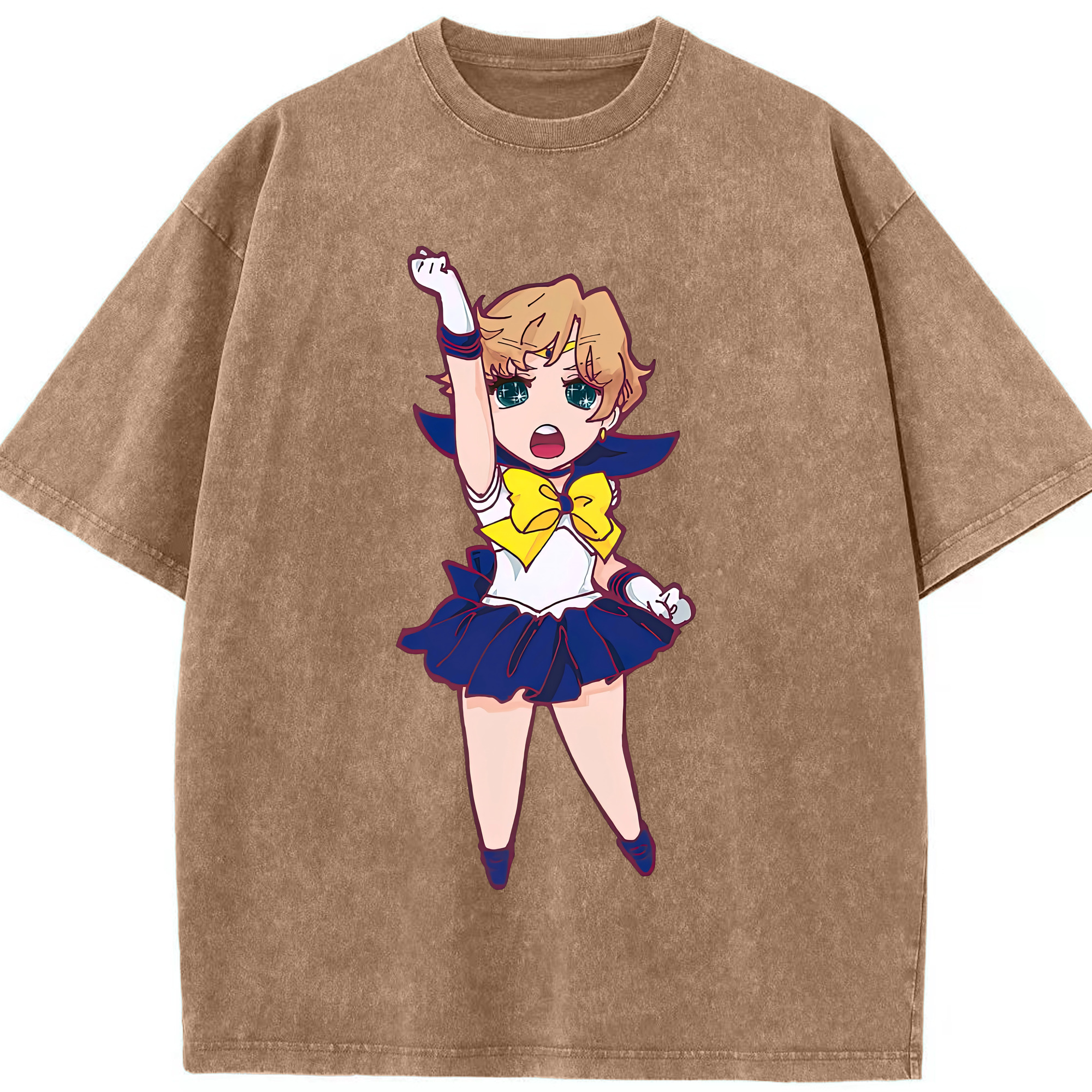 （画像用） 美少女戦士セーラームーン 天王はるか Sailor Moon Tenoh Haruka 綿100% ヴィンテージ風 半袖Tシャツ（フロントプリント）