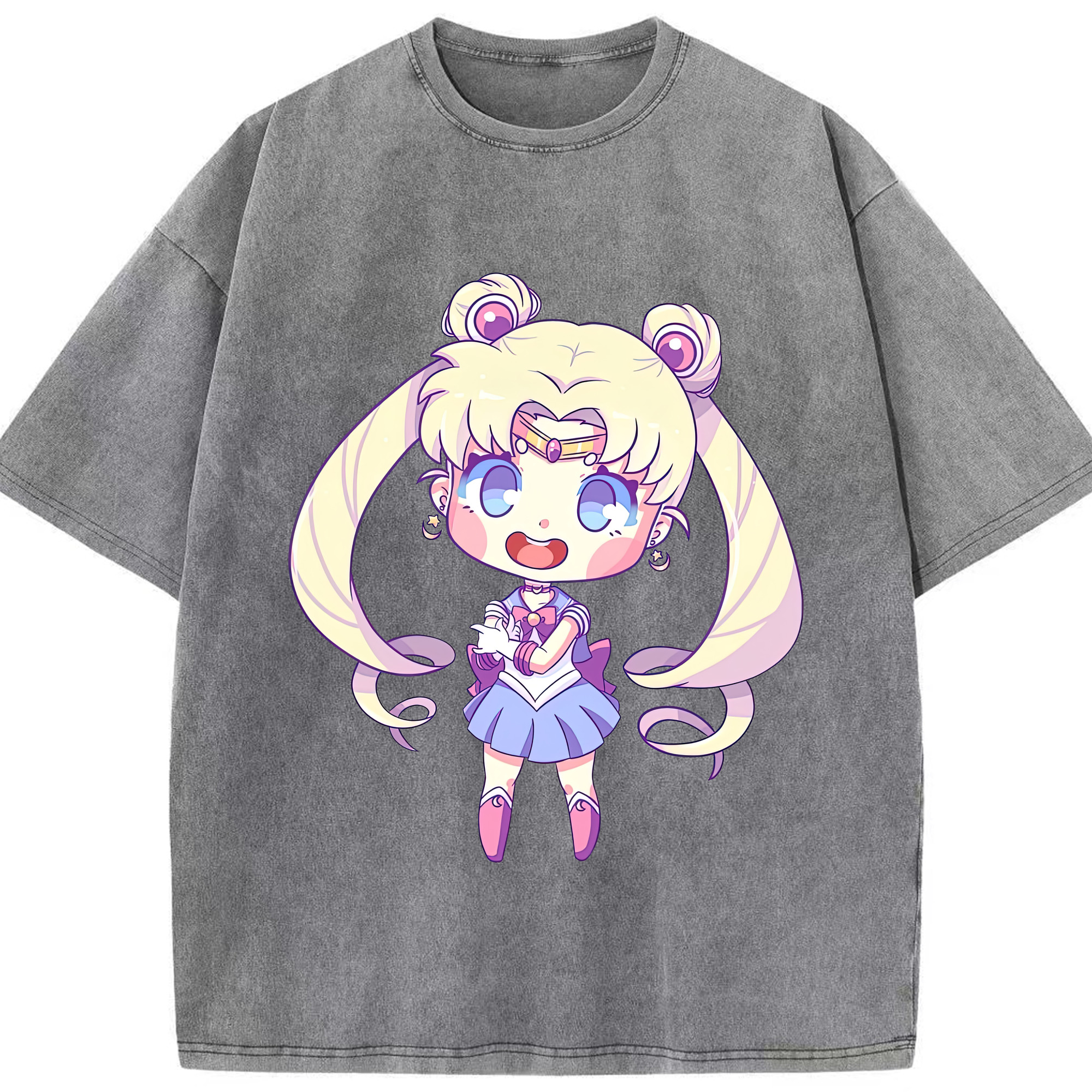 （画像用） 美少女戦士セーラームーン 月野 うさぎ つきの うさぎ Sailor Moon Tsukino Usagi 綿100% ヴィンテージ風 半袖Tシャツ（フロントプリント）
