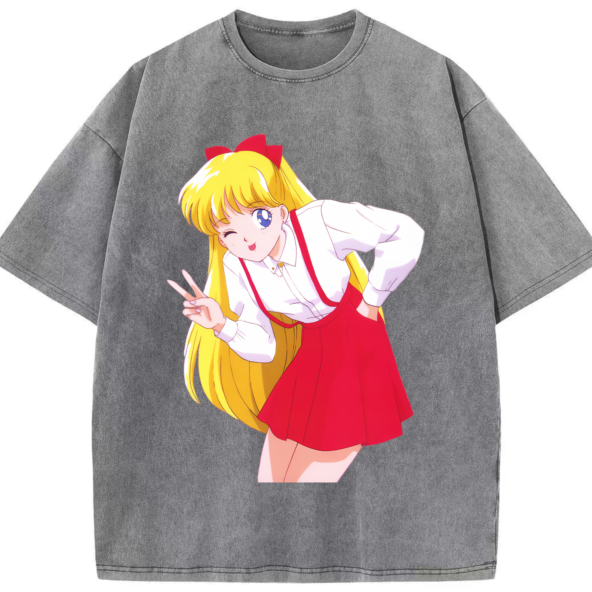 （画像用） 美少女戦士セーラームーン 愛野 美奈子 あいの みなこ Sailor Moon Aino Minako 綿100% ヴィンテージ風 半袖Tシャツ（フロントプリント）