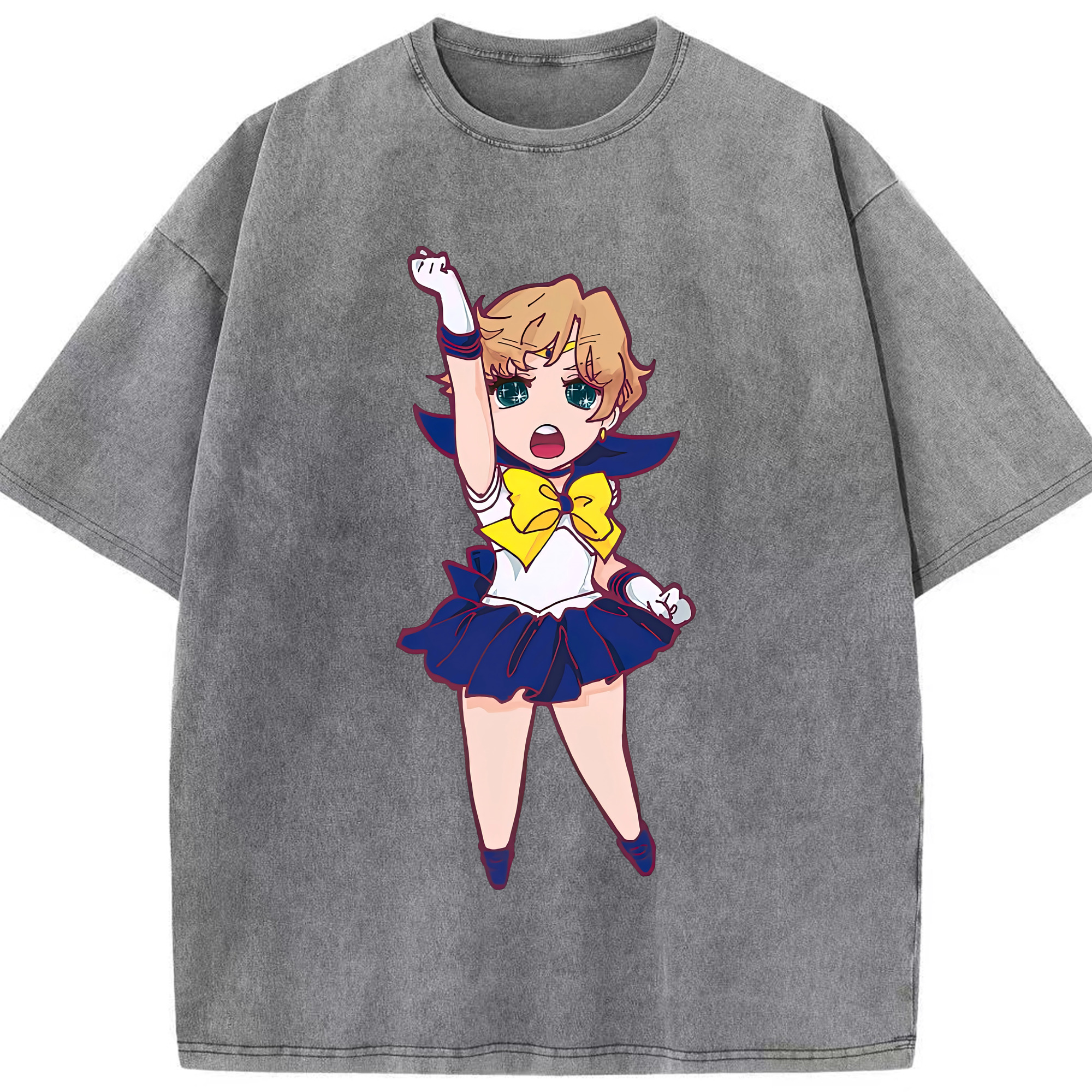 （画像用） 美少女戦士セーラームーン 天王はるか Sailor Moon Tenoh Haruka 綿100% ヴィンテージ風 半袖Tシャツ（フロントプリント）