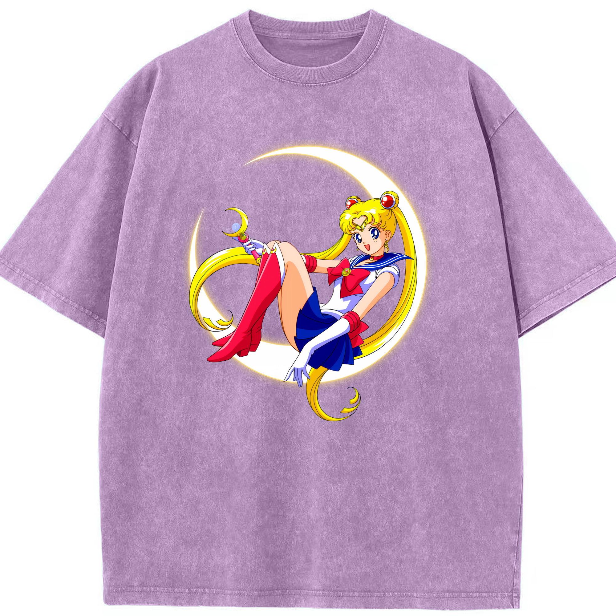 （画像用） 美少女戦士セーラームーン 月野 うさぎ つきの うさぎ Sailor Moon Tsukino Usagi 綿100% ヴィンテージ風 半袖Tシャツ（フロントプリント）