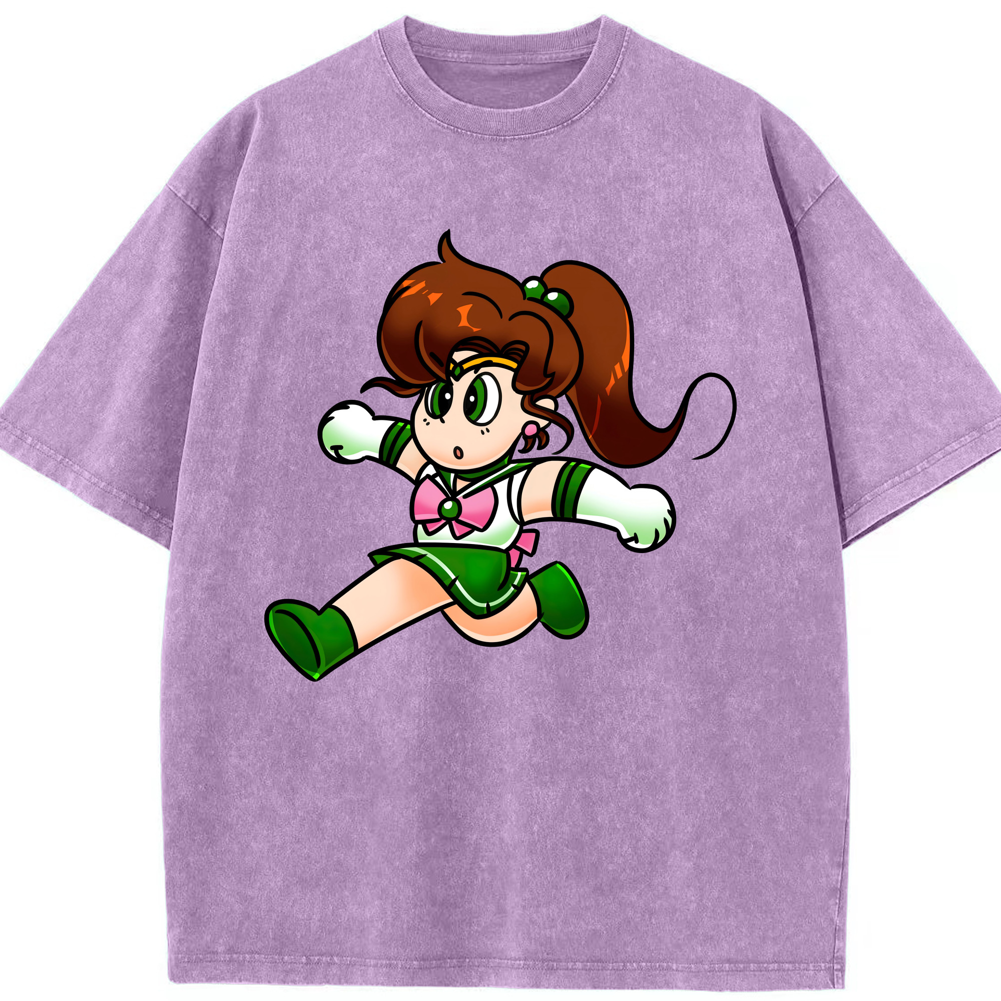 （画像用） 美少女戦士セーラームーン 木野 まこと きの まこと Sailor Moon Kino Makoto （セーラージュピター；Sailor Jupiter） 綿100% ヴィンテージ風 半袖Tシャツ（フロントプリント）