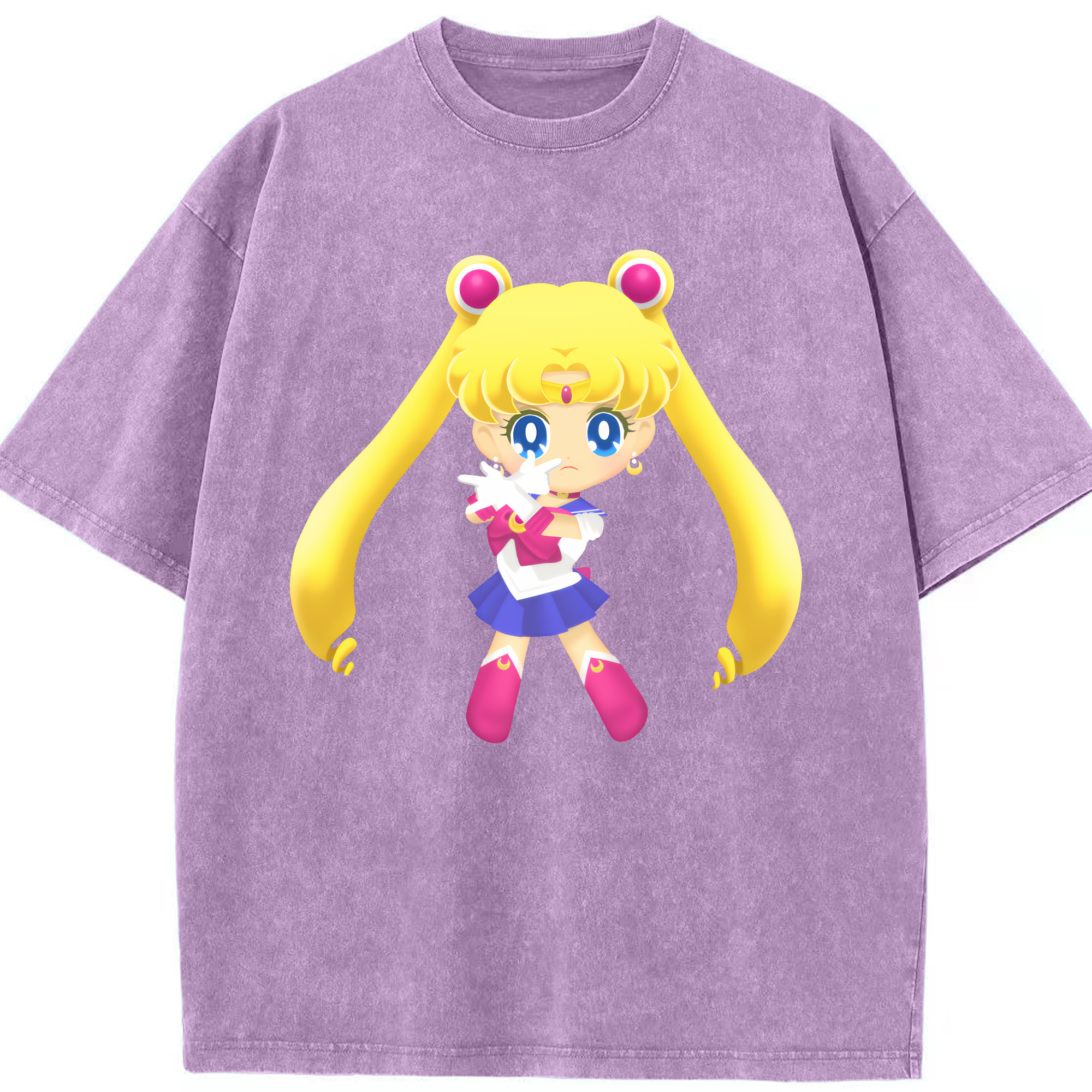 （画像用） 美少女戦士セーラームーン 月野 うさぎ つきの うさぎ Sailor Moon Tsukino Usagi 綿100% ヴィンテージ風 半袖Tシャツ（フロントプリント）