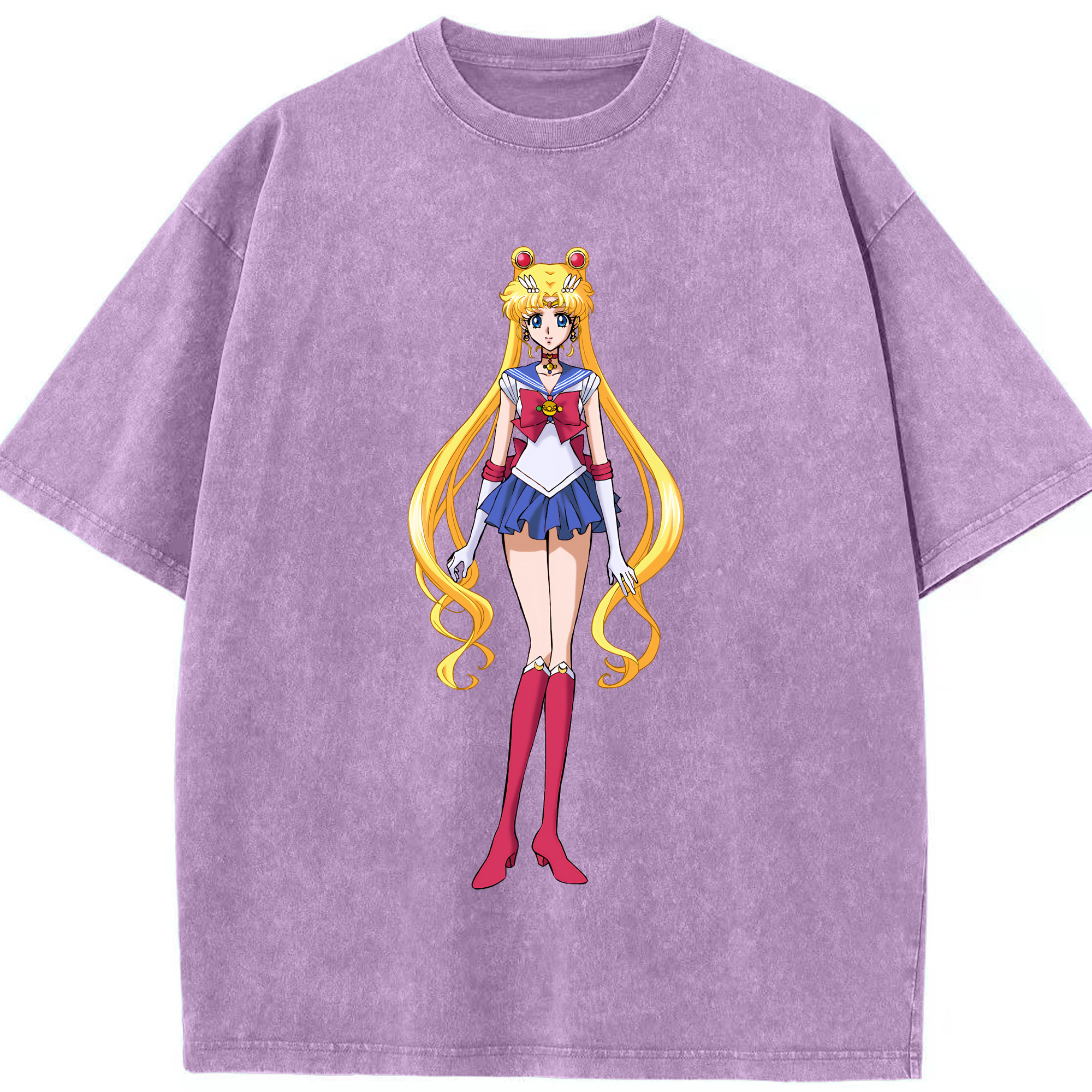 （画像用） 美少女戦士セーラームーン 月野 うさぎ つきの うさぎ Sailor Moon Tsukino Usagi 綿100% ヴィンテージ風 半袖Tシャツ（フロントプリント）