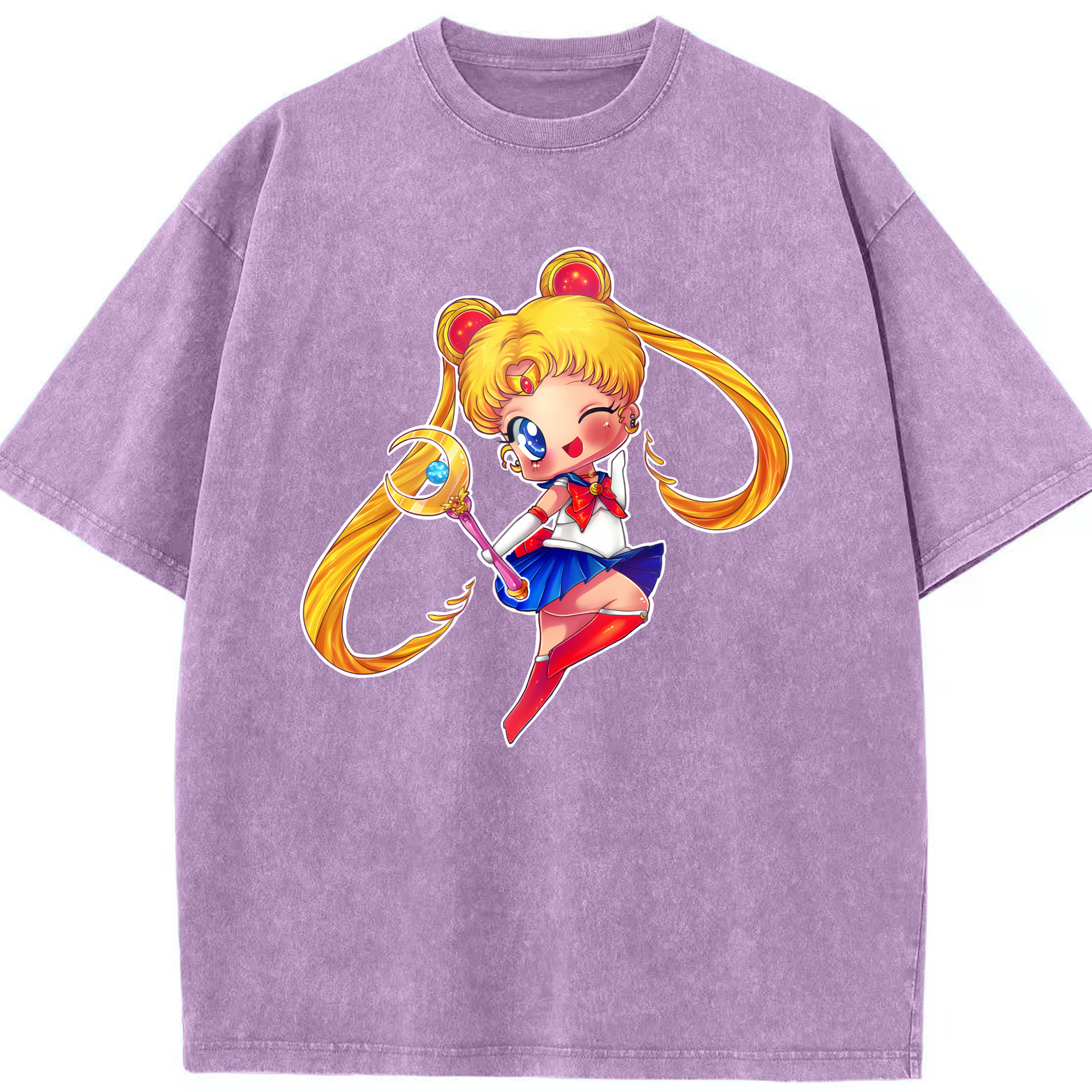 （画像用） 美少女戦士セーラームーン 月野 うさぎ つきの うさぎ Sailor Moon Tsukino Usagi 綿100% ヴィンテージ風 半袖Tシャツ（フロントプリント）