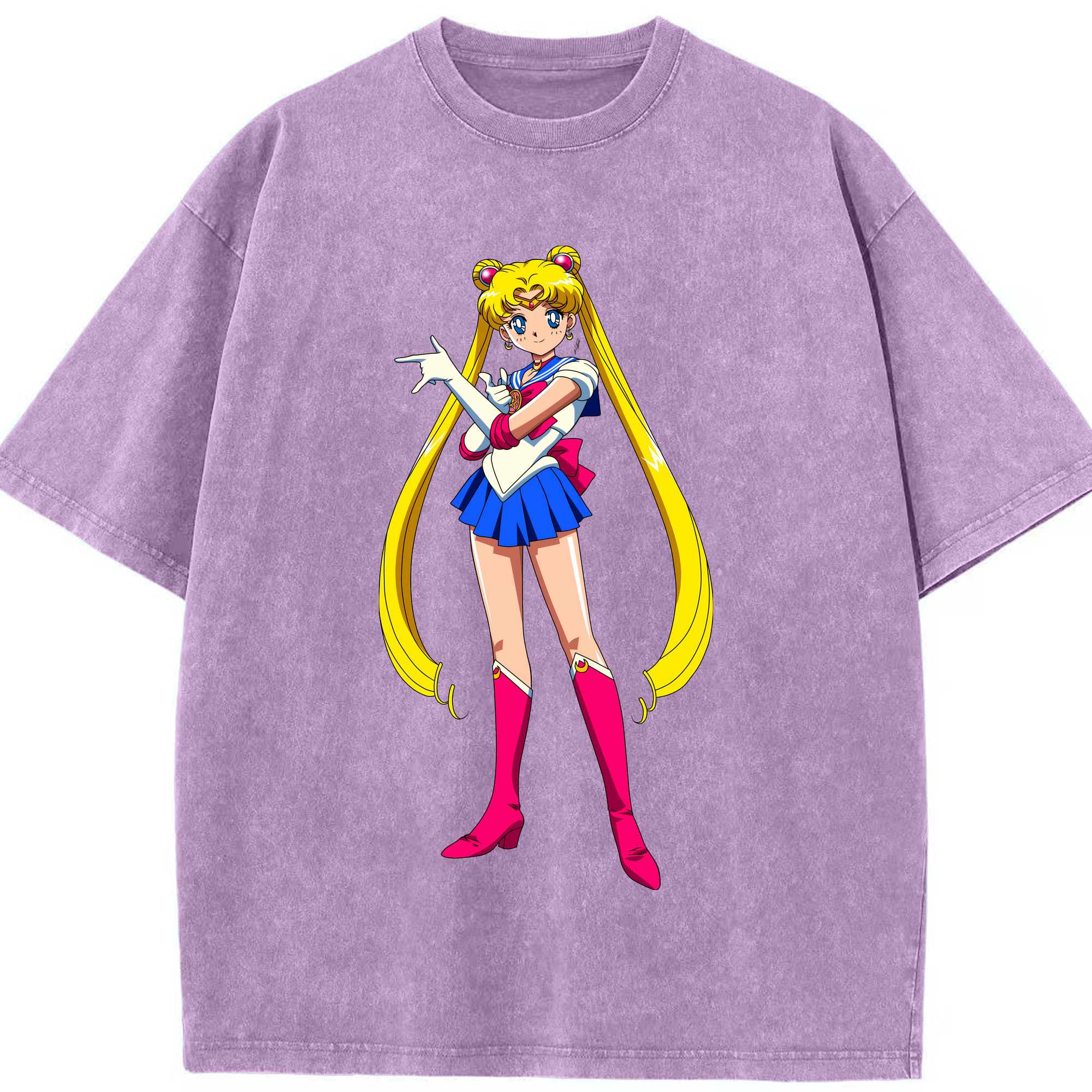 （画像用） 美少女戦士セーラームーン 月野 うさぎ つきの うさぎ Sailor Moon Tsukino Usagi 綿100% ヴィンテージ風 半袖Tシャツ（フロントプリント）
