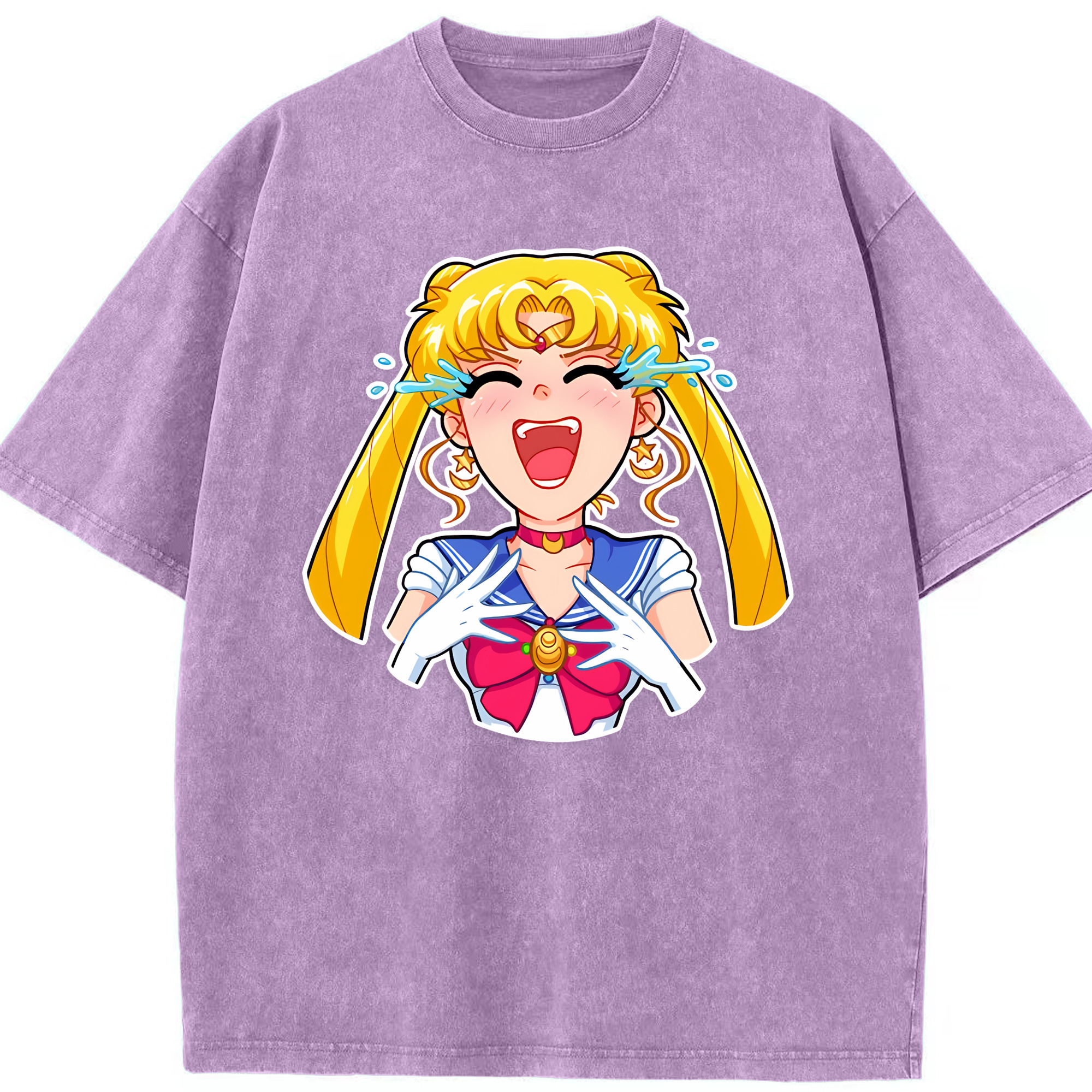 （画像用） 美少女戦士セーラームーン 月野 うさぎ つきの うさぎ Sailor Moon Tsukino Usagi 綿100% ヴィンテージ風 半袖Tシャツ（フロントプリント）