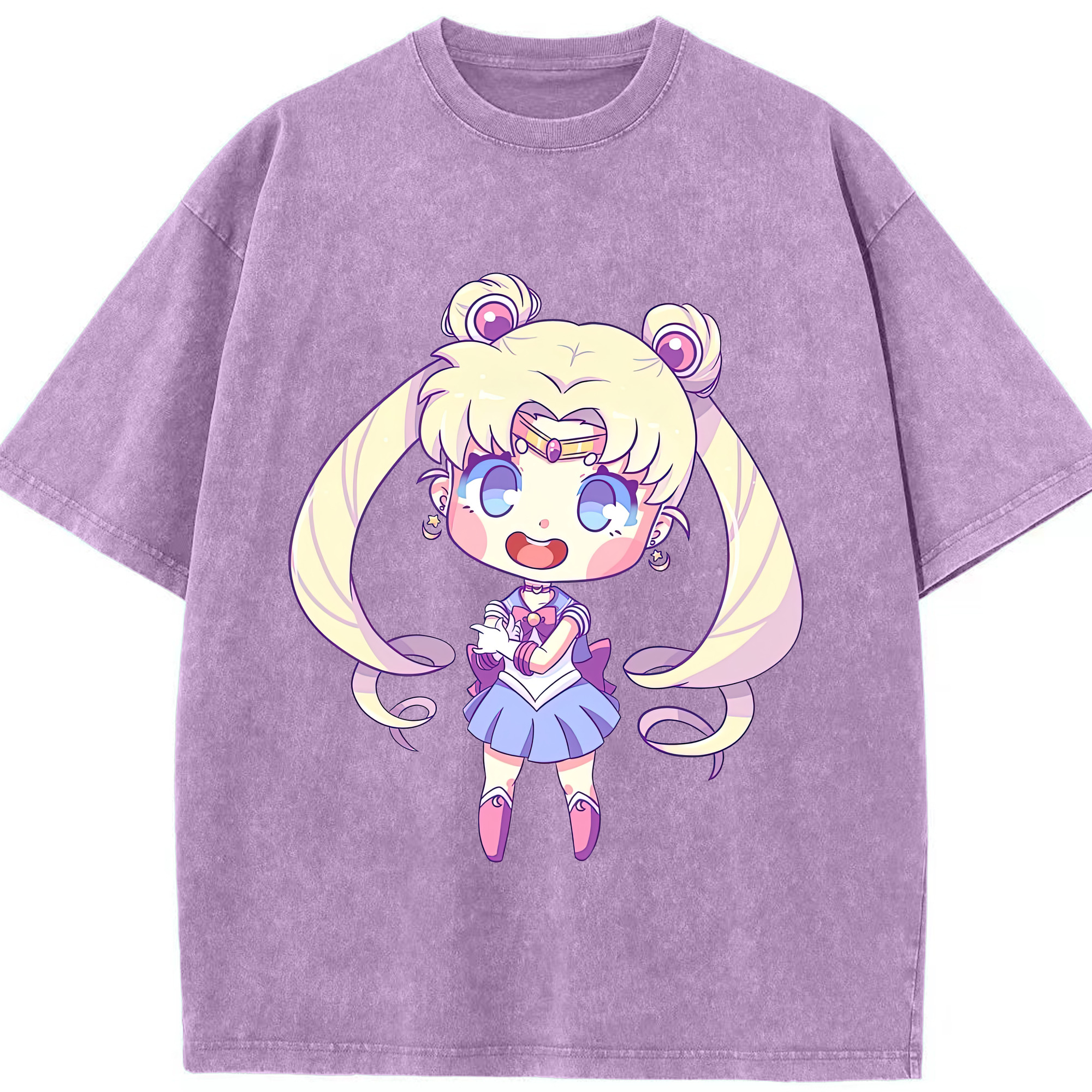 （画像用） 美少女戦士セーラームーン 月野 うさぎ つきの うさぎ Sailor Moon Tsukino Usagi 綿100% ヴィンテージ風 半袖Tシャツ（フロントプリント）
