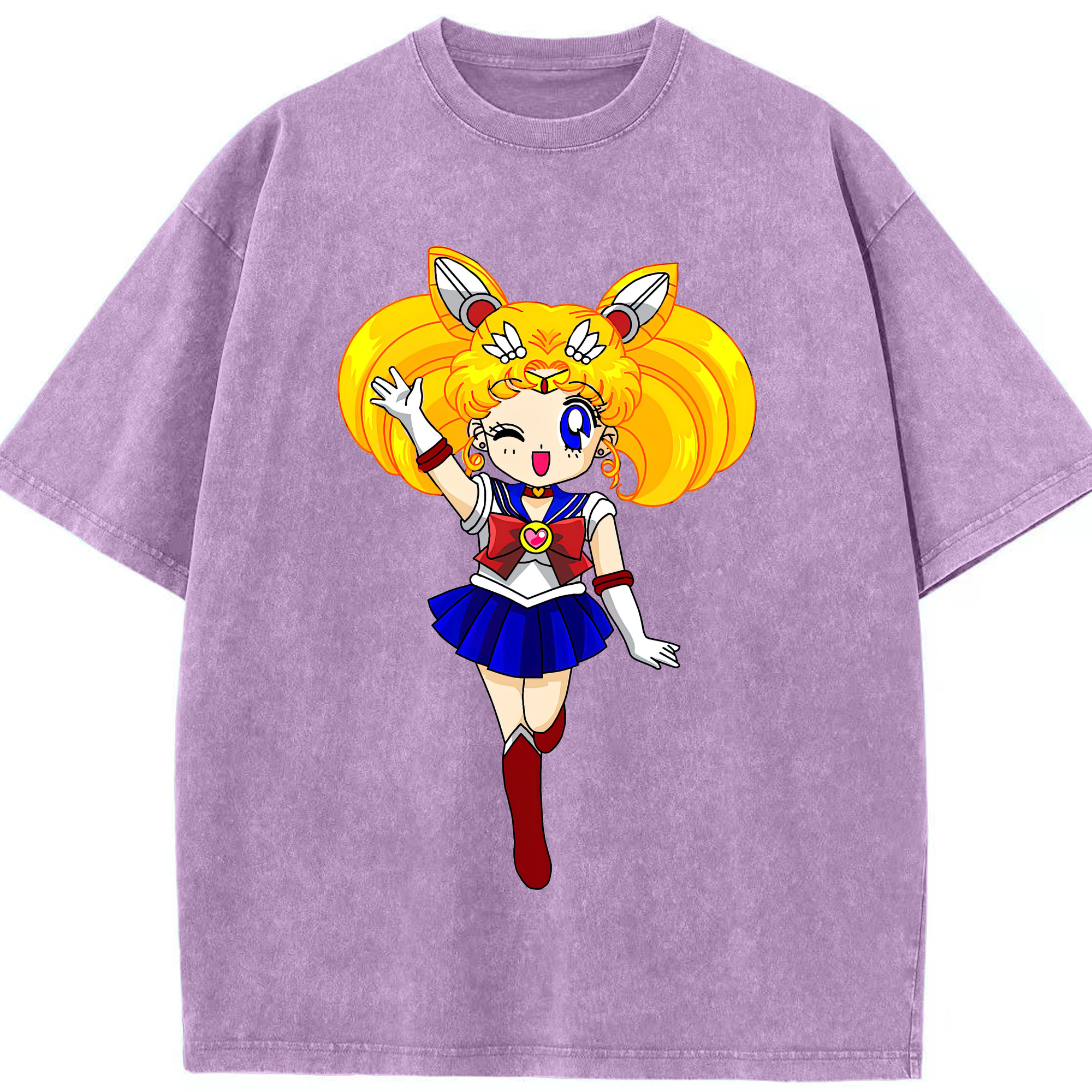 （画像用） 美少女戦士セーラームーン 月野 うさぎ つきの うさぎ Sailor Moon Tsukino Usagi 綿100% ヴィンテージ風 半袖Tシャツ（フロントプリント）