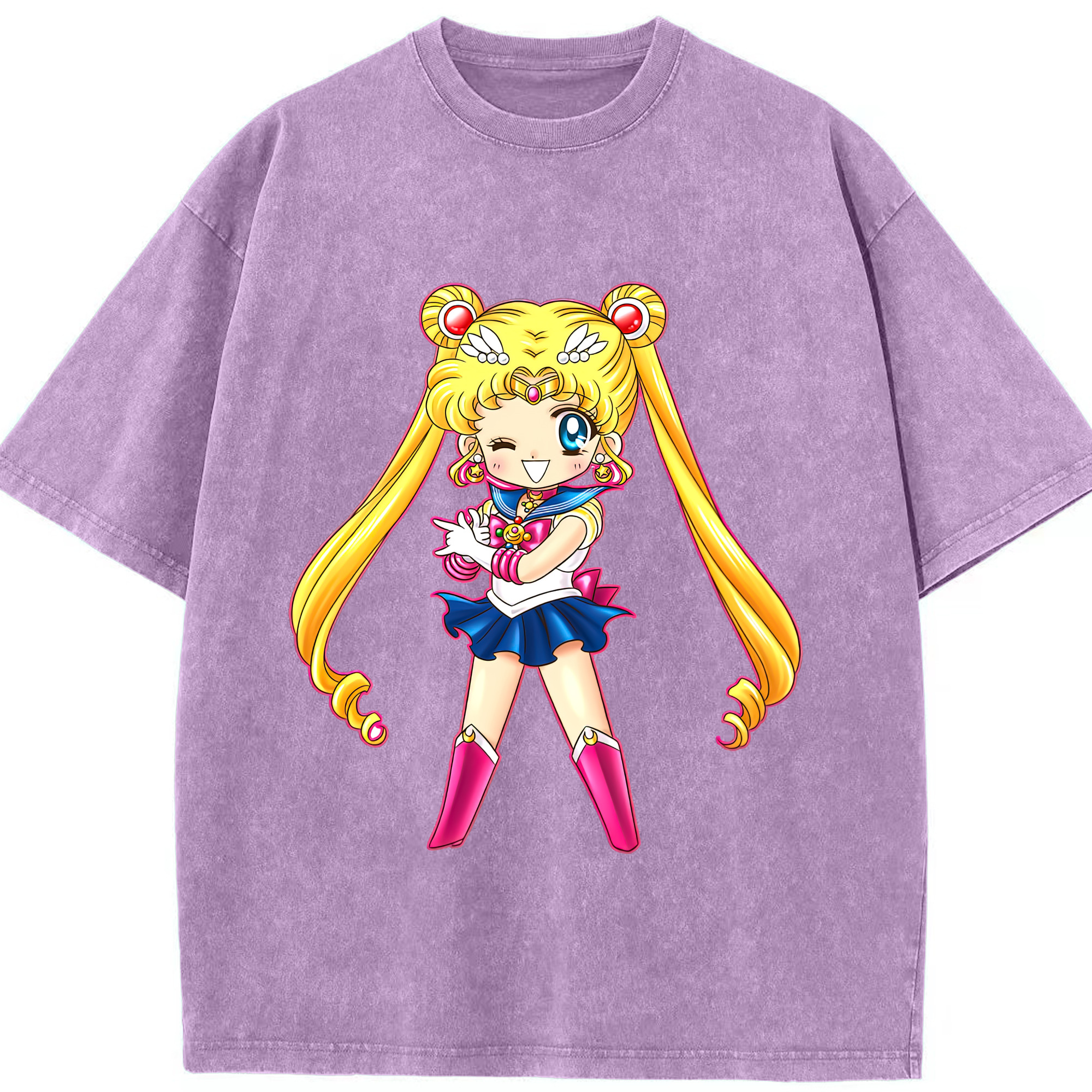 （画像用） 美少女戦士セーラームーン 月野 うさぎ つきの うさぎ Sailor Moon Tsukino Usagi 綿100% ヴィンテージ風 半袖Tシャツ（フロントプリント）