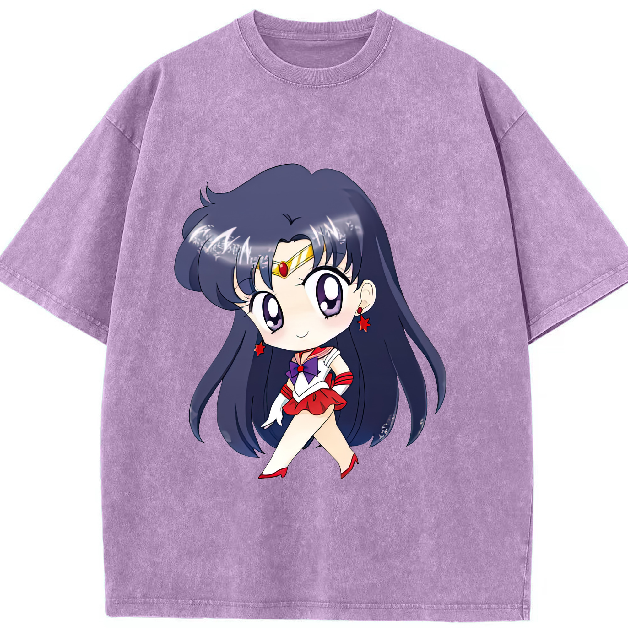 （画像用） 美少女戦士セーラームーン 火野レイ ひの レイ Sailor Moon Hino Rei （セーラーマーズ,Sailor Mars） 綿100% ヴィンテージ風 半袖Tシャツ（フロントプリント）