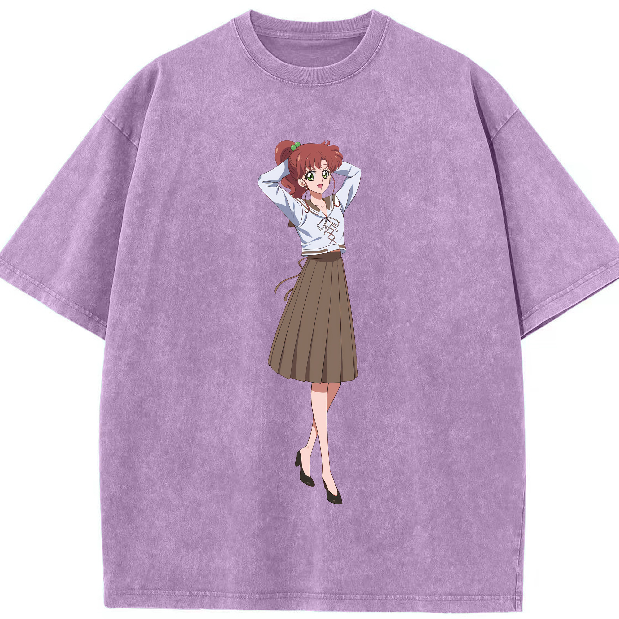 （画像用） 美少女戦士セーラームーン 木野 まこと きの まこと Sailor Moon Kino Makoto （セーラージュピター；Sailor Jupiter） 綿100% ヴィンテージ風 半袖Tシャツ（フロントプリント）