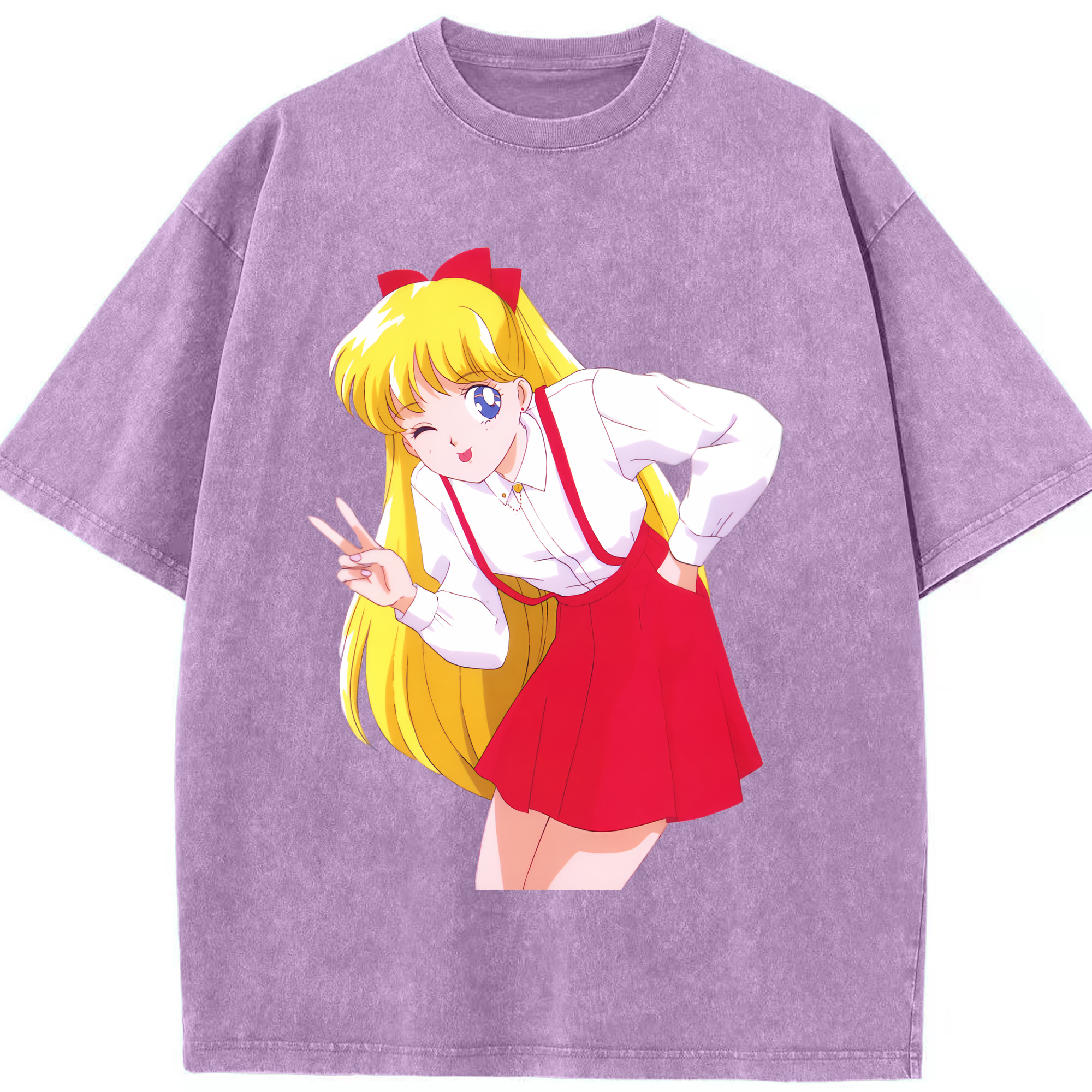 （画像用） 美少女戦士セーラームーン 愛野 美奈子 あいの みなこ Sailor Moon Aino Minako 綿100% ヴィンテージ風 半袖Tシャツ（フロントプリント）