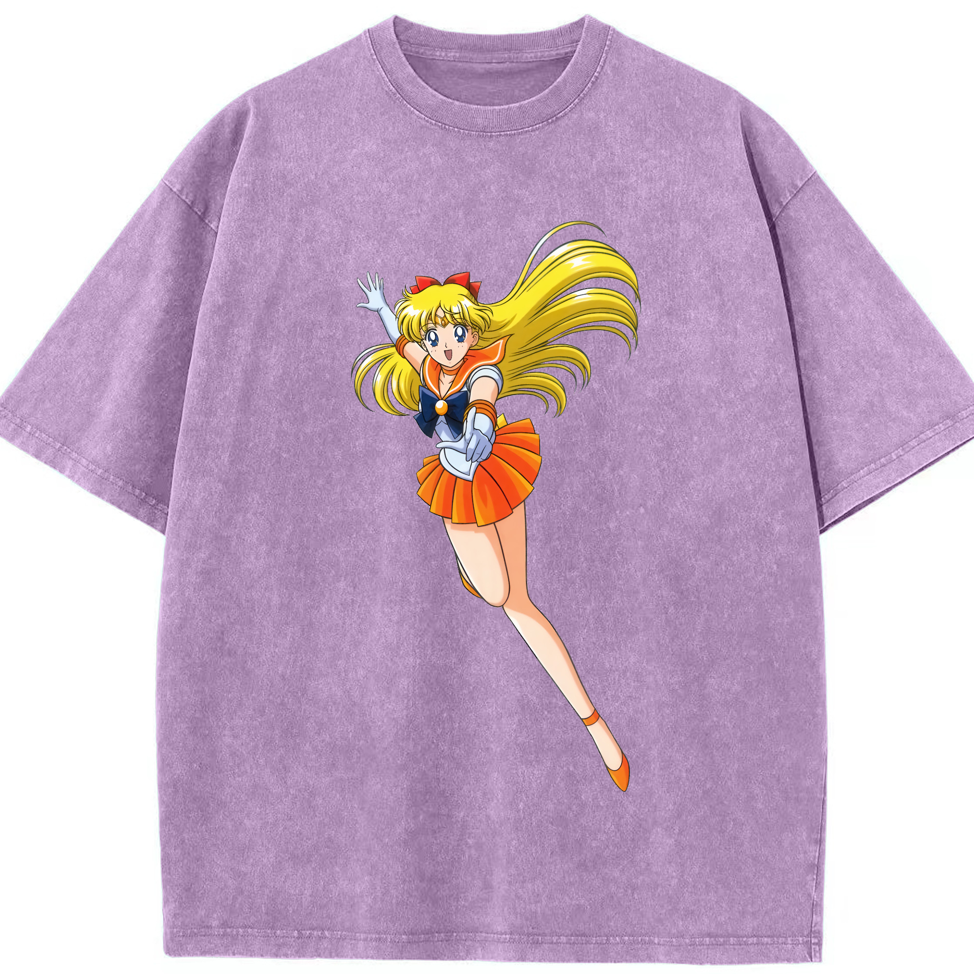 （画像用） 美少女戦士セーラームーン 愛野 美奈子 あいの みなこ Sailor Moon Aino Minako 綿100% ヴィンテージ風 半袖Tシャツ（フロントプリント）