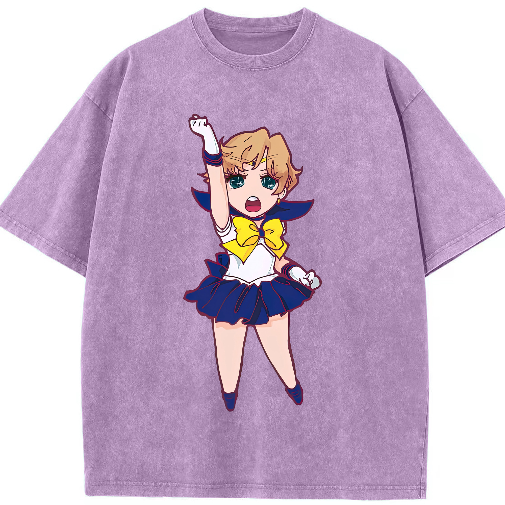 （画像用） 美少女戦士セーラームーン 天王はるか Sailor Moon Tenoh Haruka 綿100% ヴィンテージ風 半袖Tシャツ（フロントプリント）