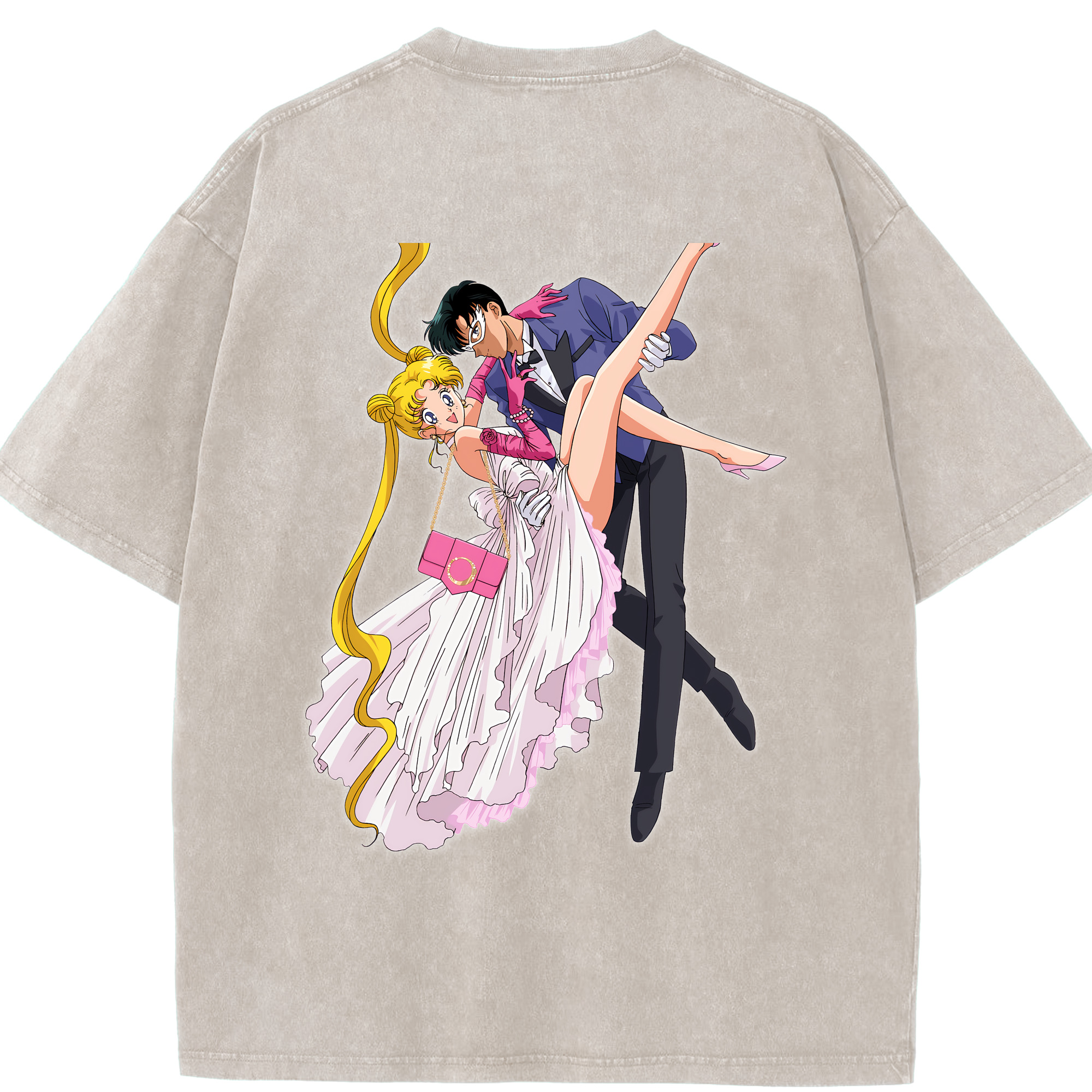 （画像用） 美少女戦士セーラームーン 愛野 美奈子 あいの みなこ Sailor Moon Aino Minako 綿100% ヴィンテージ風 半袖Tシャツ（背面プリント）