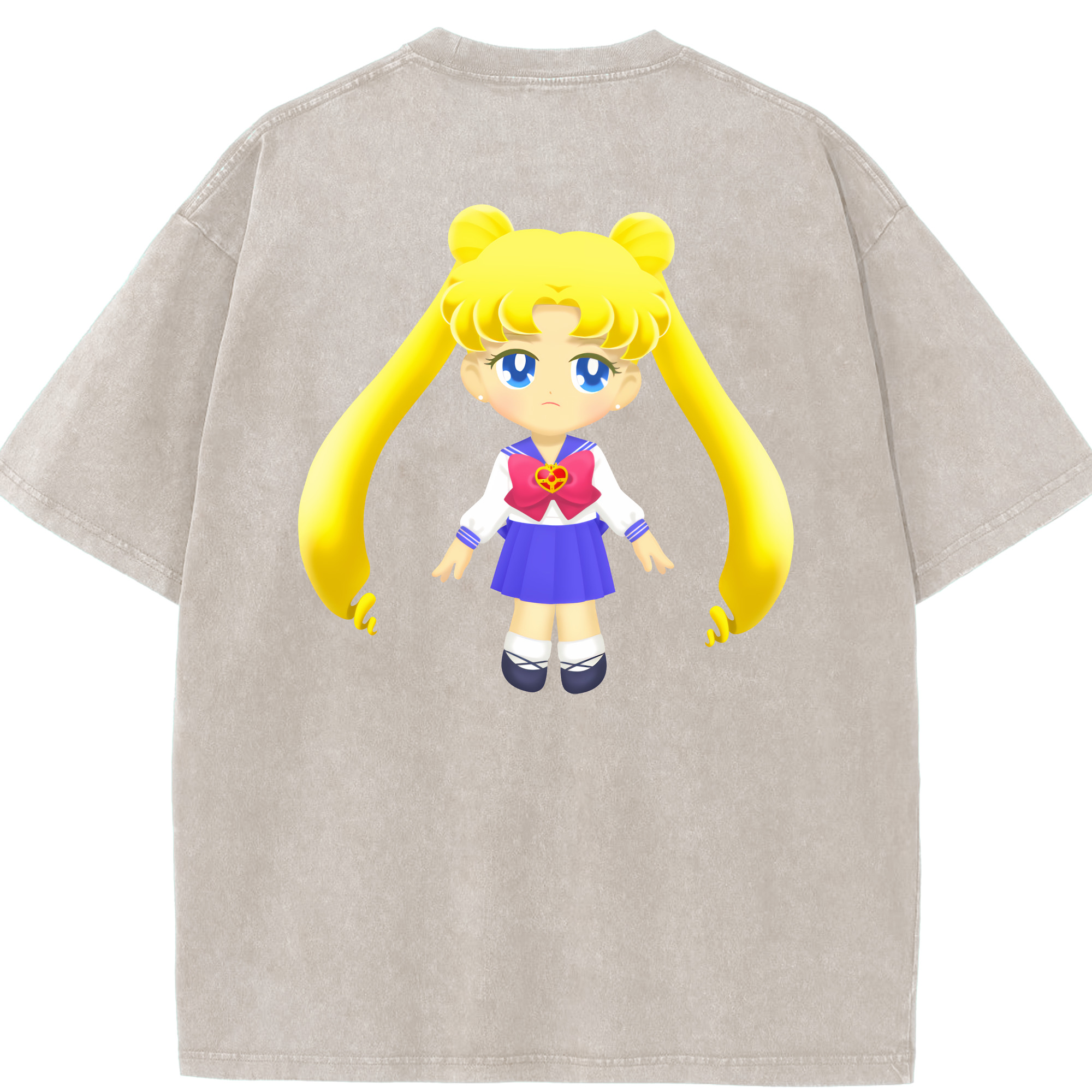 （画像用） 美少女戦士セーラームーン 愛野 美奈子 あいの みなこ Sailor Moon Aino Minako 綿100% ヴィンテージ風 半袖Tシャツ（背面プリント）