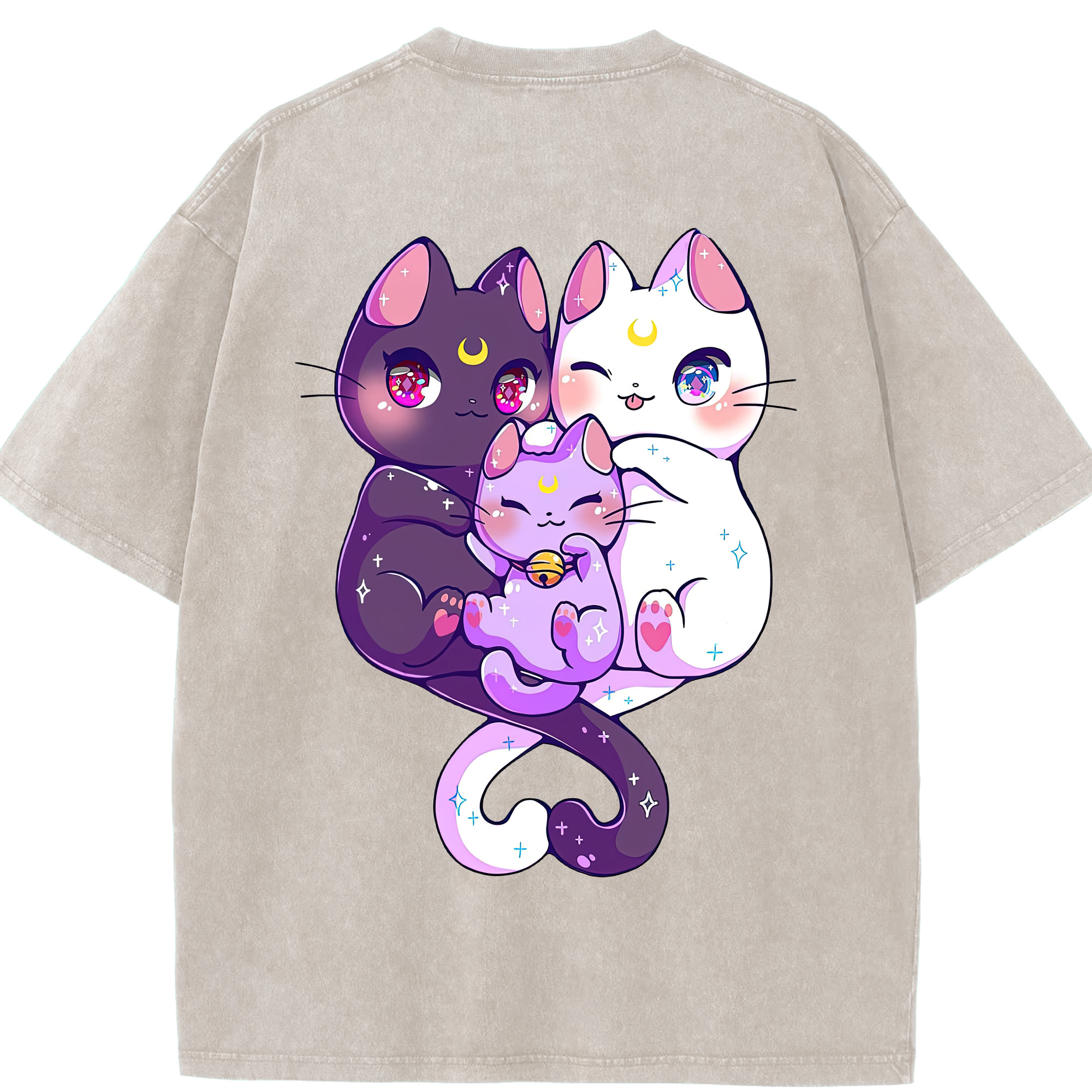 （画像用） 美少女戦士セーラームーン Sailor Moon 綿100% ヴィンテージ風 半袖Tシャツ（背面プリント）
