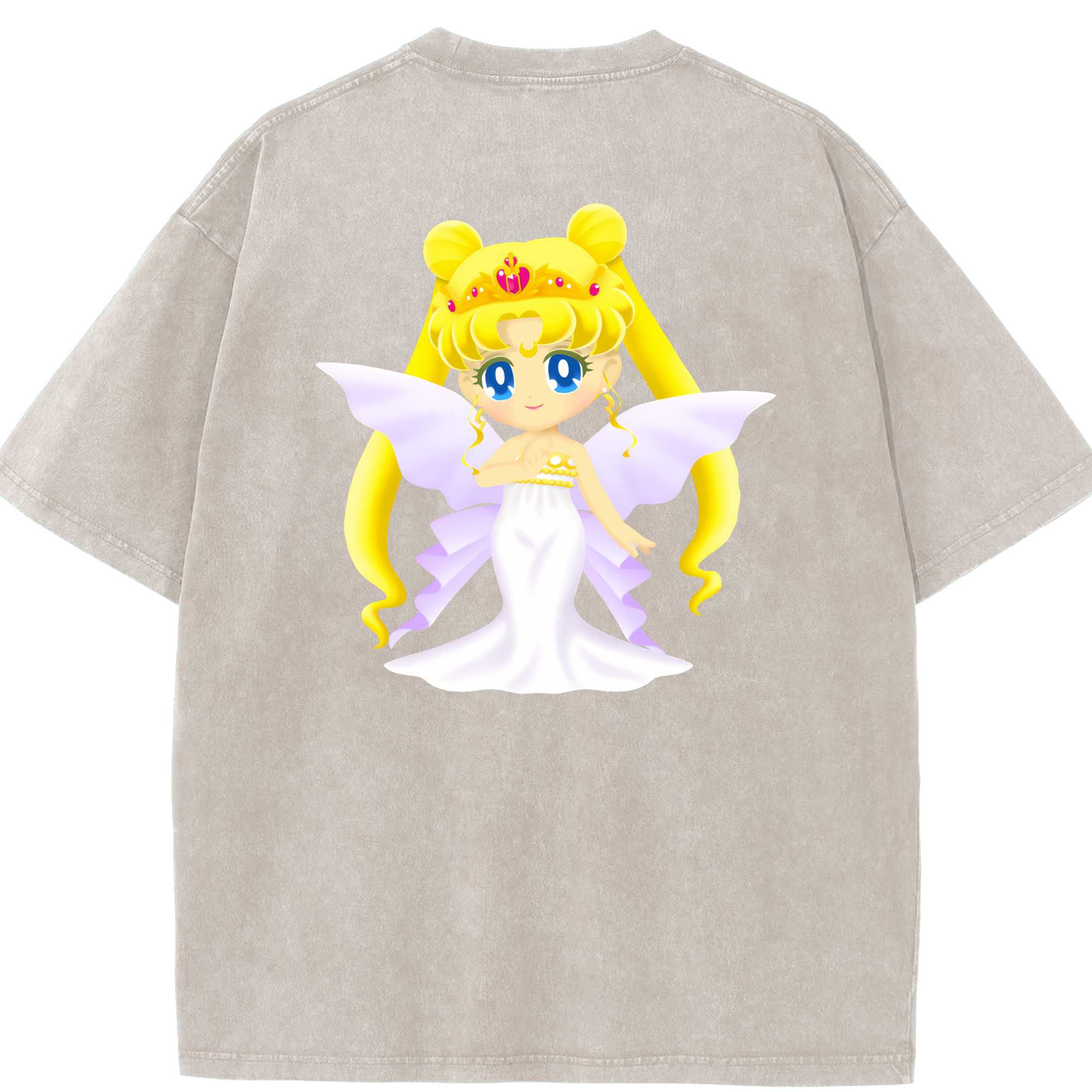 （画像用） 美少女戦士セーラームーン 愛野 美奈子 あいの みなこ Sailor Moon Aino Minako 綿100% ヴィンテージ風 半袖Tシャツ（背面プリント）