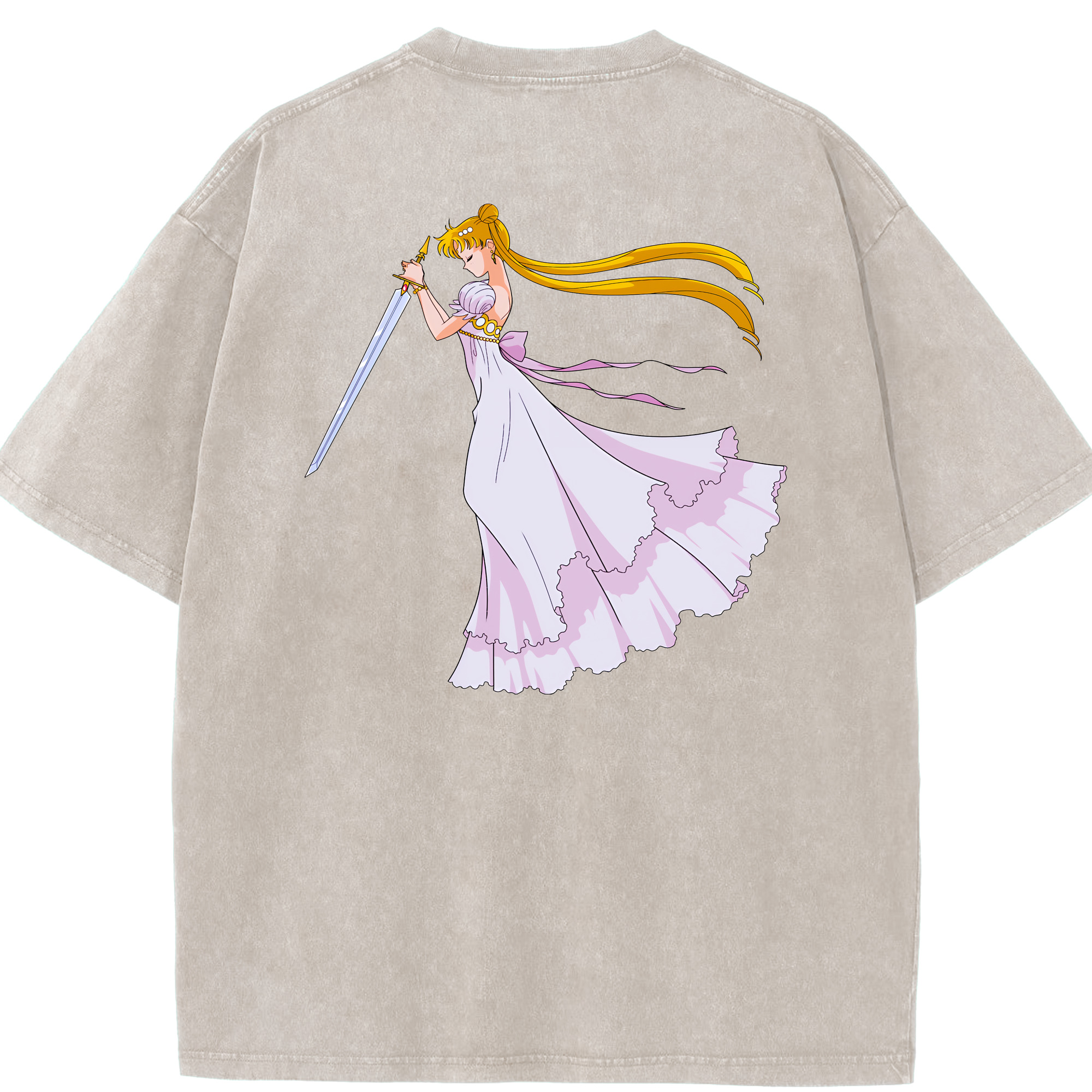 （画像用） 美少女戦士セーラームーン 愛野 美奈子 あいの みなこ Sailor Moon Aino Minako 綿100% ヴィンテージ風 半袖Tシャツ（背面プリント）