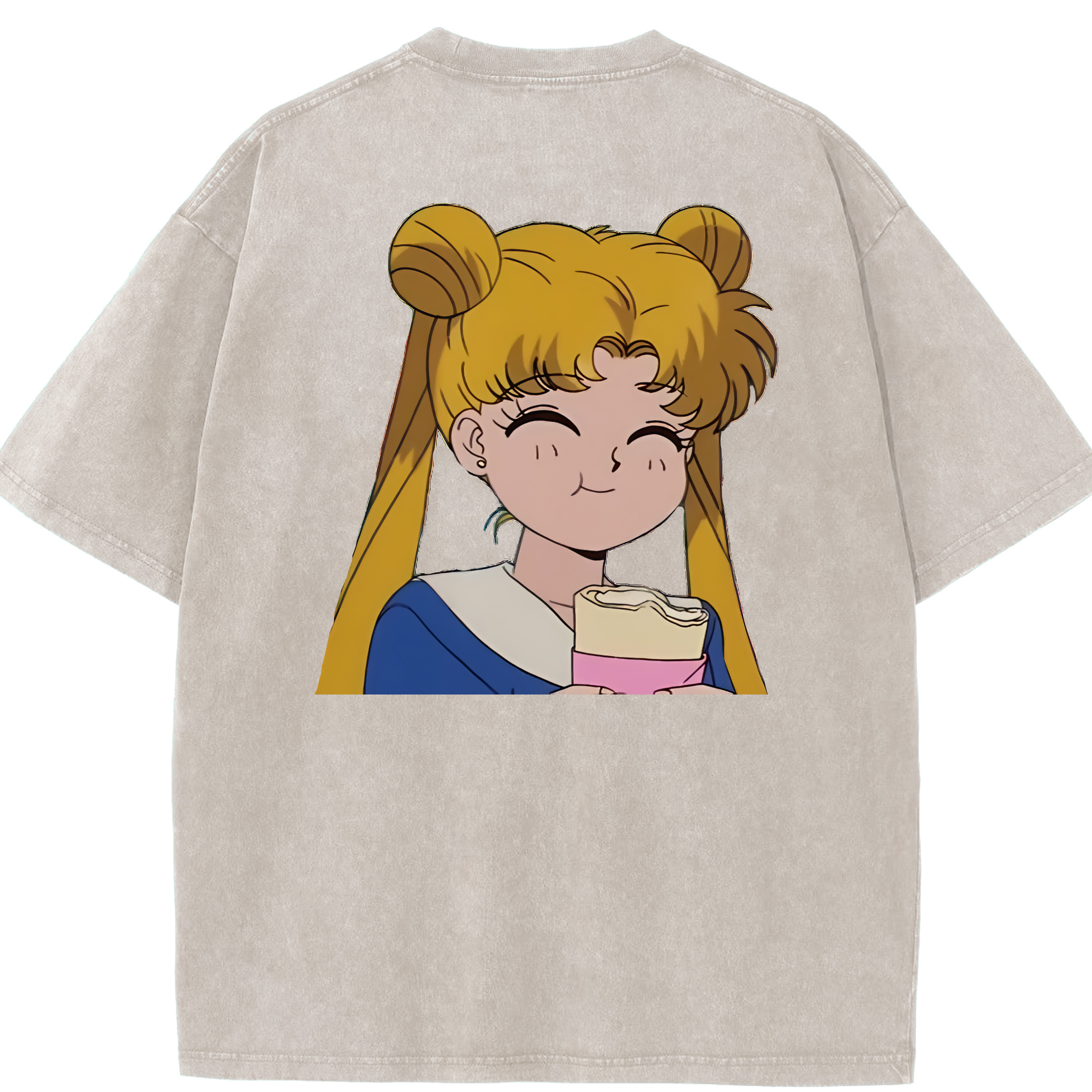 （画像用） 美少女戦士セーラームーン 愛野 美奈子 あいの みなこ Sailor Moon Aino Minako 綿100% ヴィンテージ風 半袖Tシャツ（背面プリント）