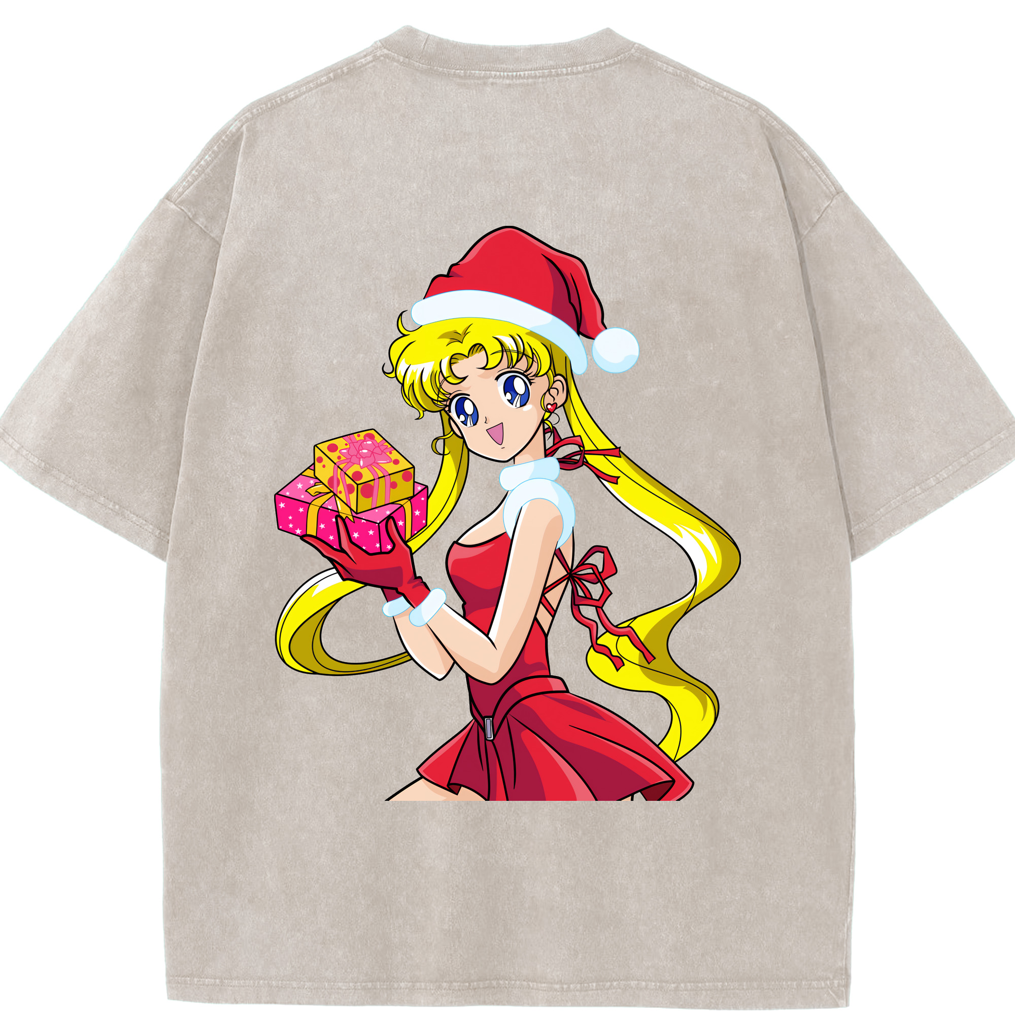（画像用） 美少女戦士セーラームーン 月野 うさぎ つきの うさぎ Sailor Moon Tsukino Usagi 綿100% ヴィンテージ風 半袖Tシャツ（背面プリント）