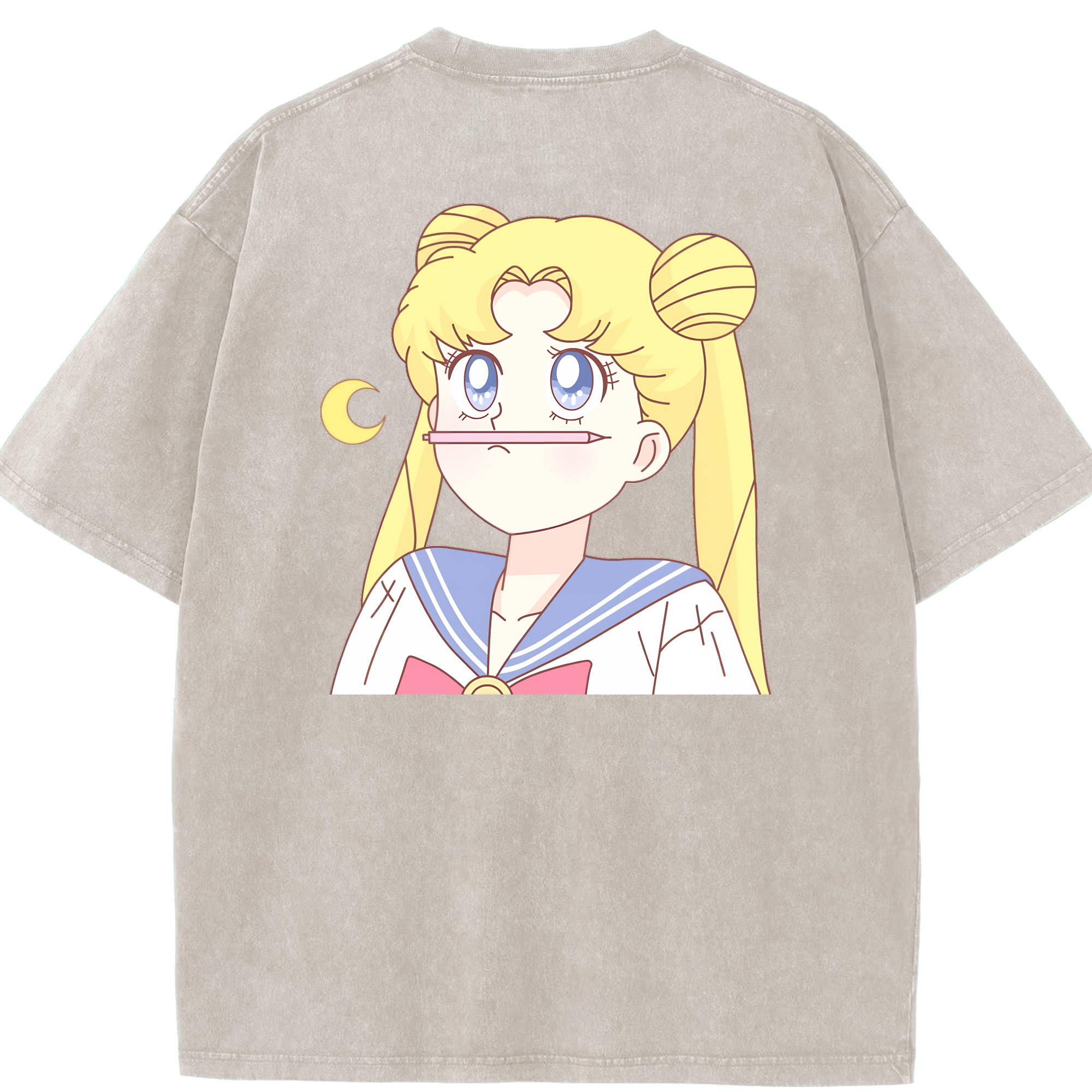 （画像用） 美少女戦士セーラームーン 愛野 美奈子 あいの みなこ Sailor Moon Aino Minako 綿100% ヴィンテージ風 半袖Tシャツ（背面プリント）