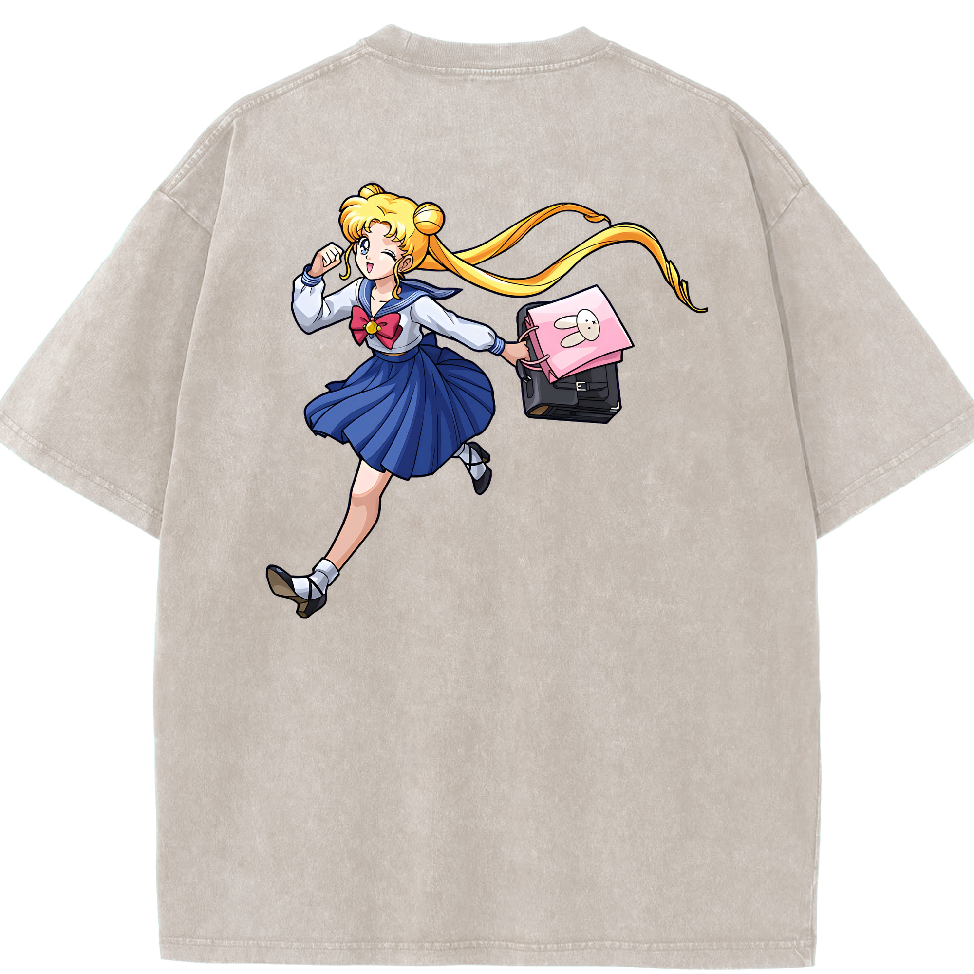 （画像用） 美少女戦士セーラームーン 愛野 美奈子 あいの みなこ Sailor Moon Aino Minako 綿100% ヴィンテージ風 半袖Tシャツ（背面プリント）