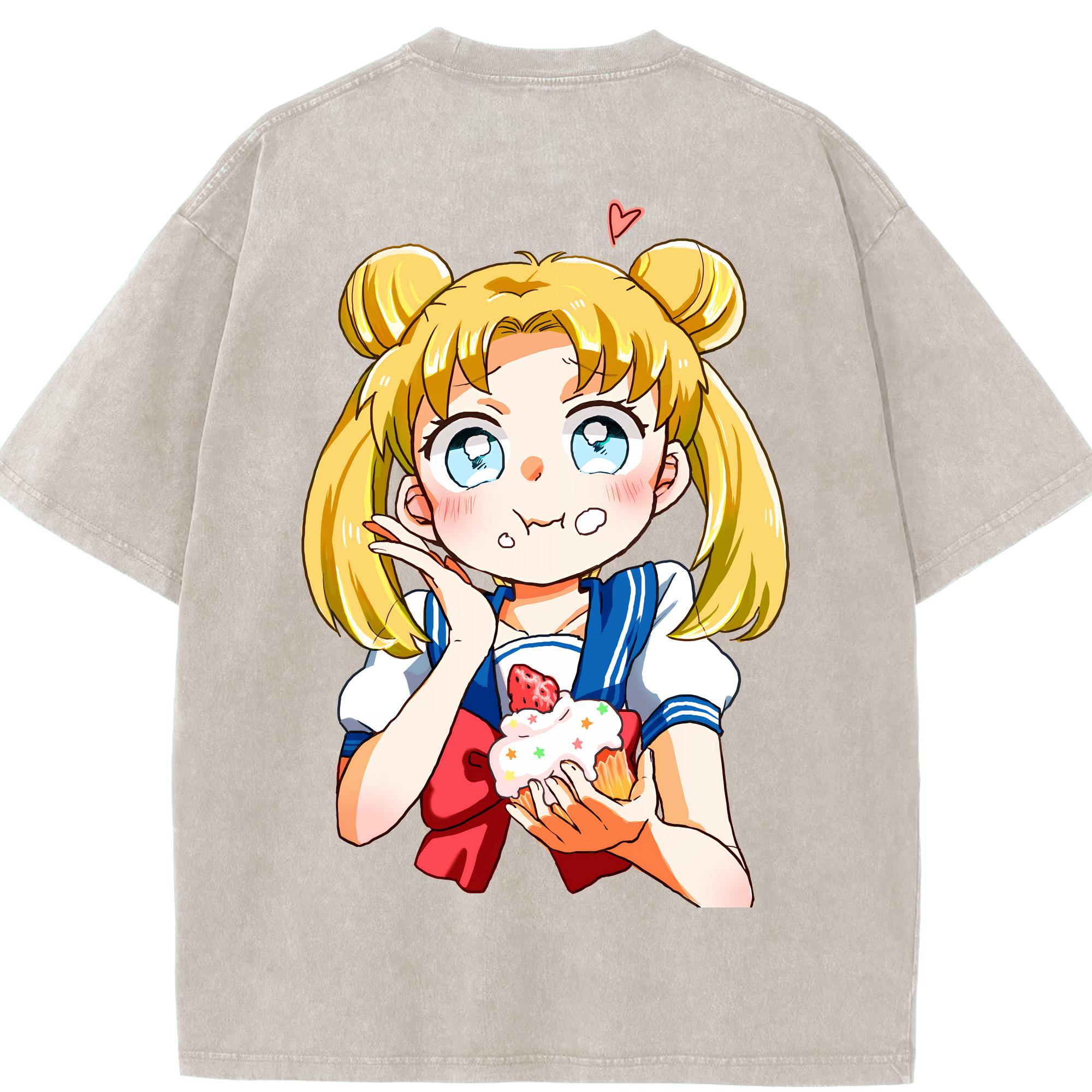 （画像用） 美少女戦士セーラームーン 愛野 美奈子 あいの みなこ Sailor Moon Aino Minako 綿100% ヴィンテージ風 半袖Tシャツ（背面プリント）