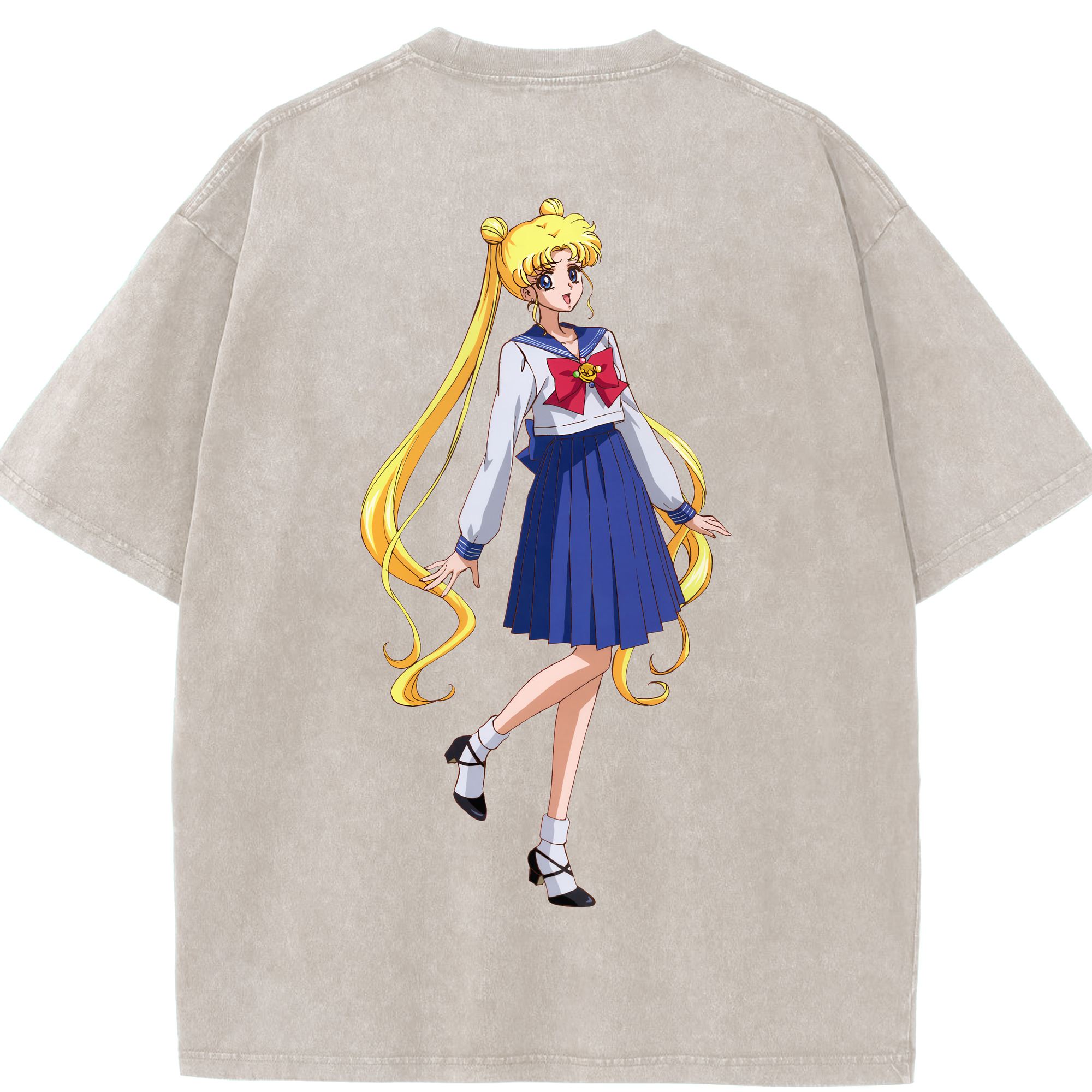 （画像用） 美少女戦士セーラームーン 愛野 美奈子 あいの みなこ Sailor Moon Aino Minako 綿100% ヴィンテージ風 半袖Tシャツ（背面プリント）