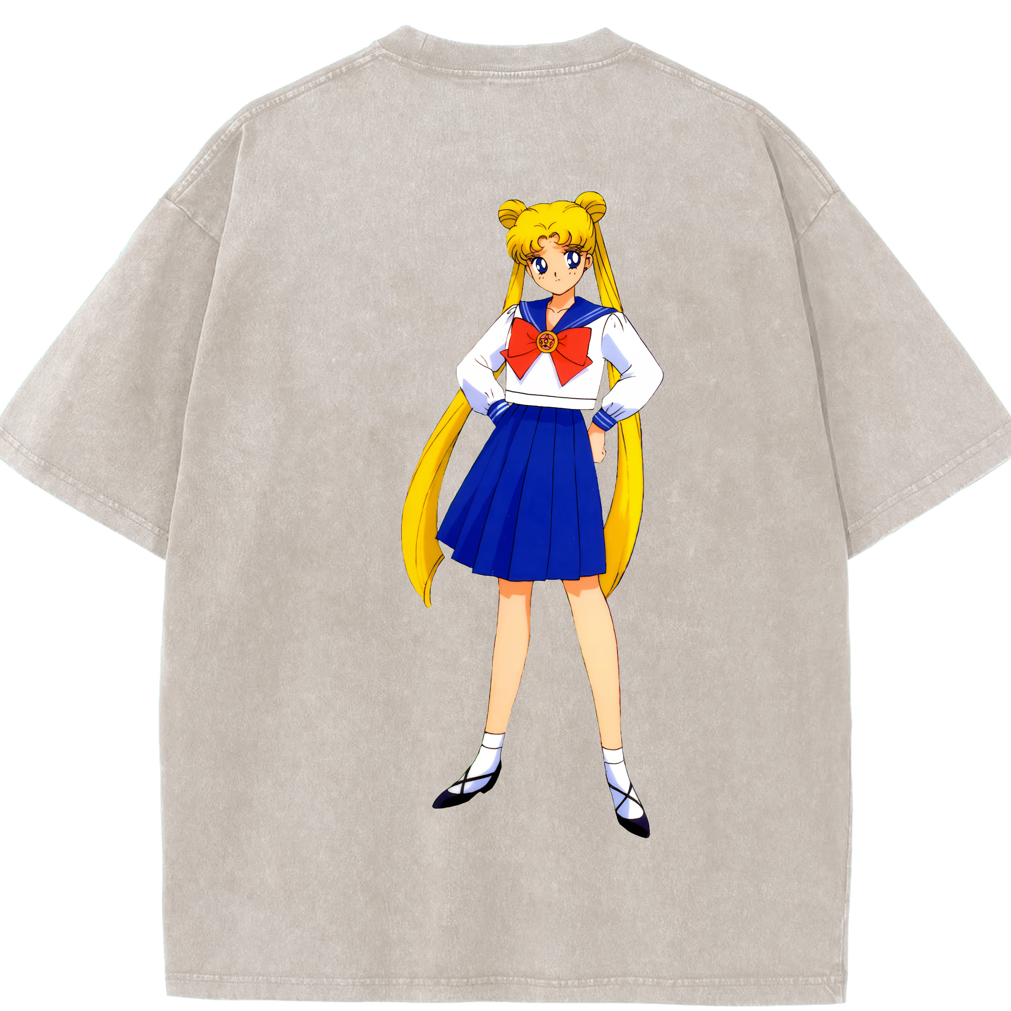 （画像用） 美少女戦士セーラームーン 愛野 美奈子 あいの みなこ Sailor Moon Aino Minako 綿100% ヴィンテージ風 半袖Tシャツ（背面プリント）